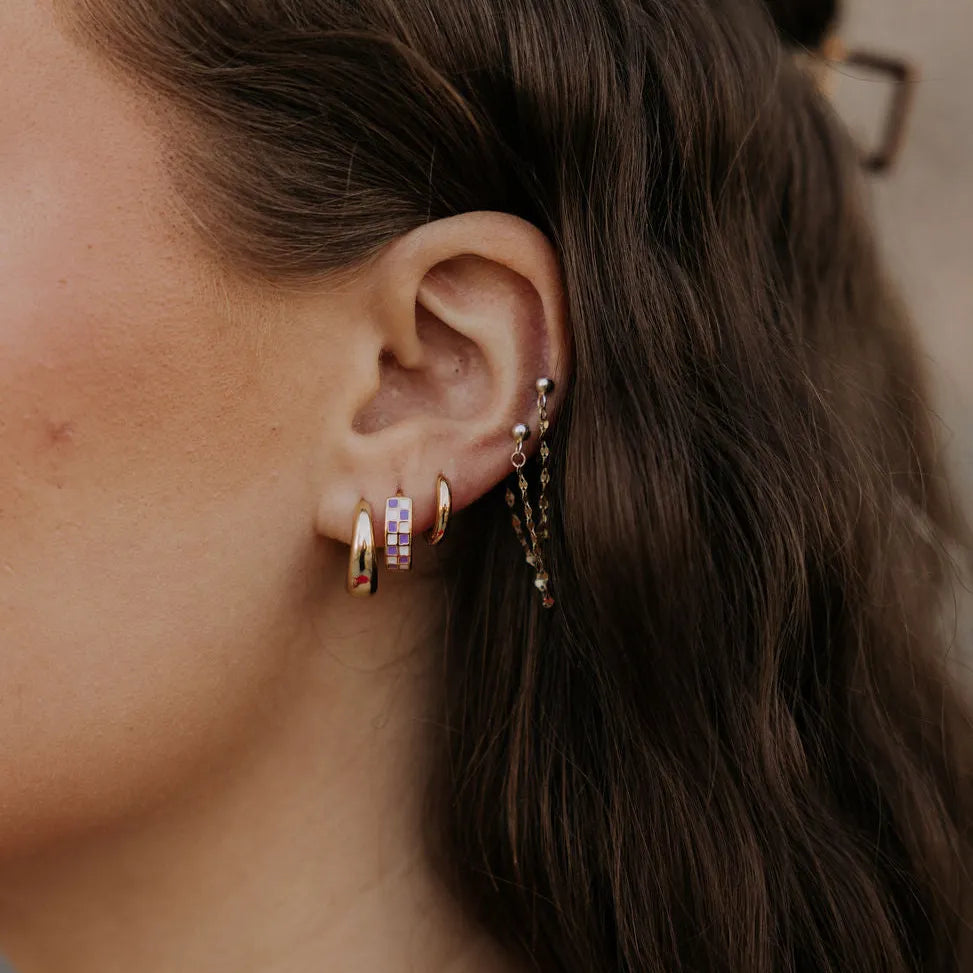 Purple & White Checkered Hoops *limited Edition*