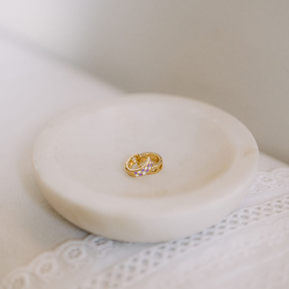 Purple & White Checkered Hoops *limited Edition*