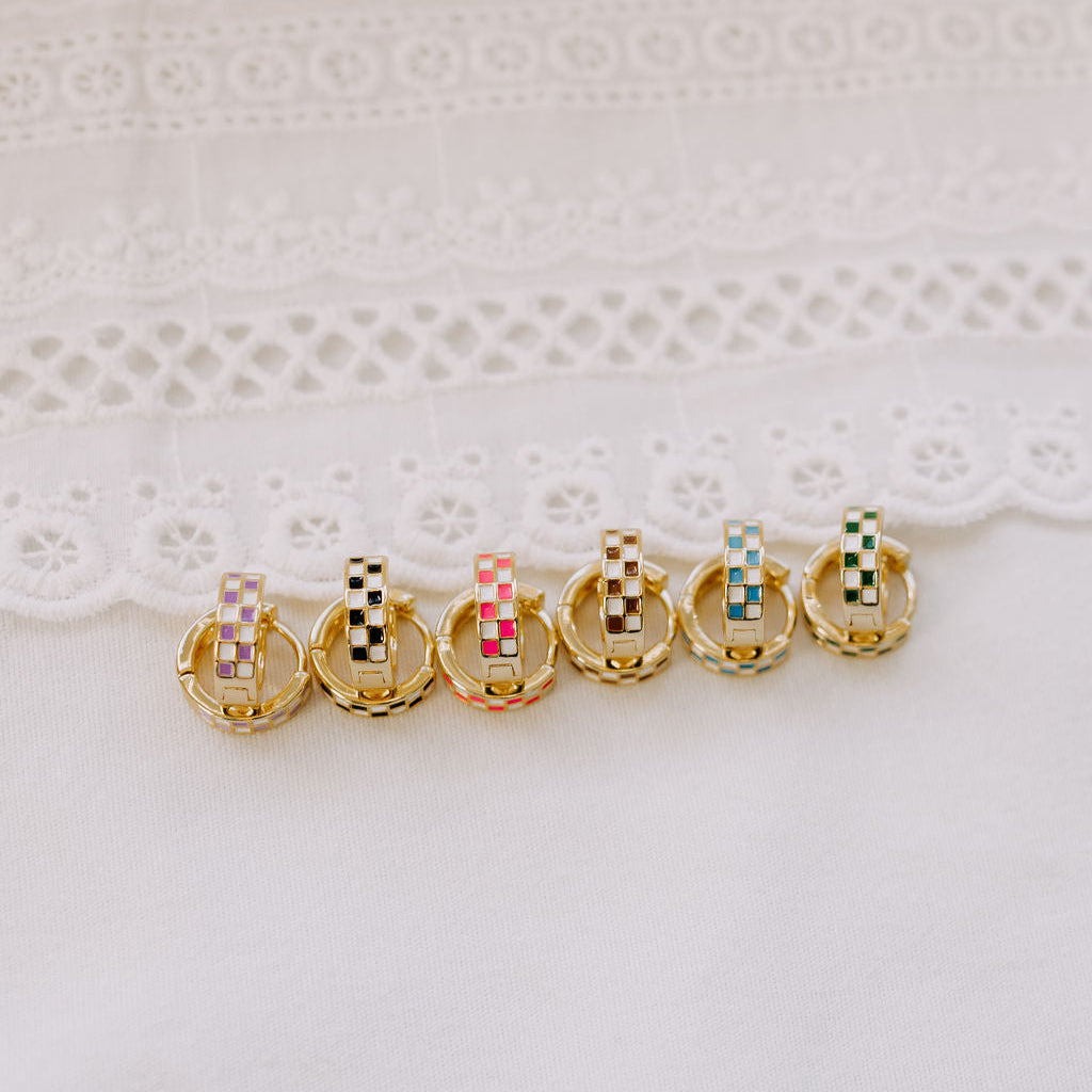 Purple & White Checkered Hoops *limited Edition*