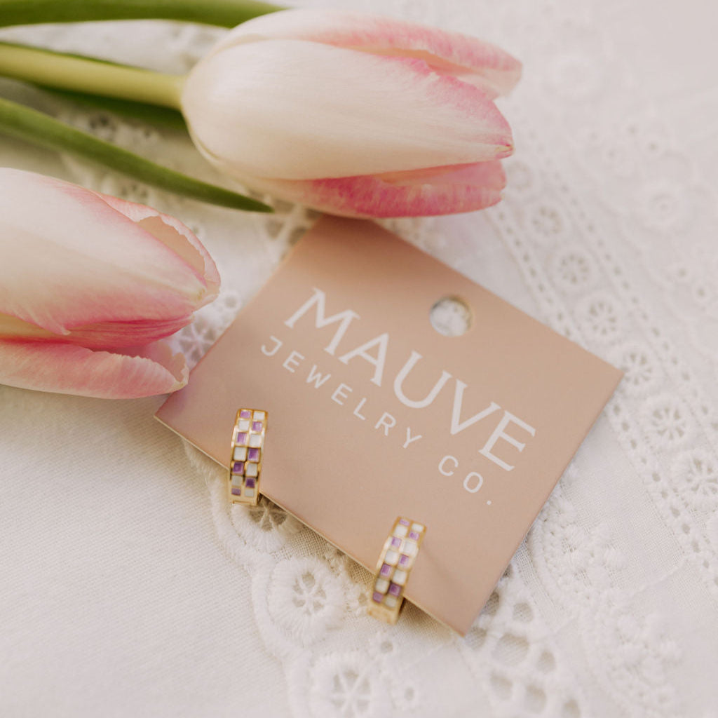 Purple & White Checkered Hoops *limited Edition*