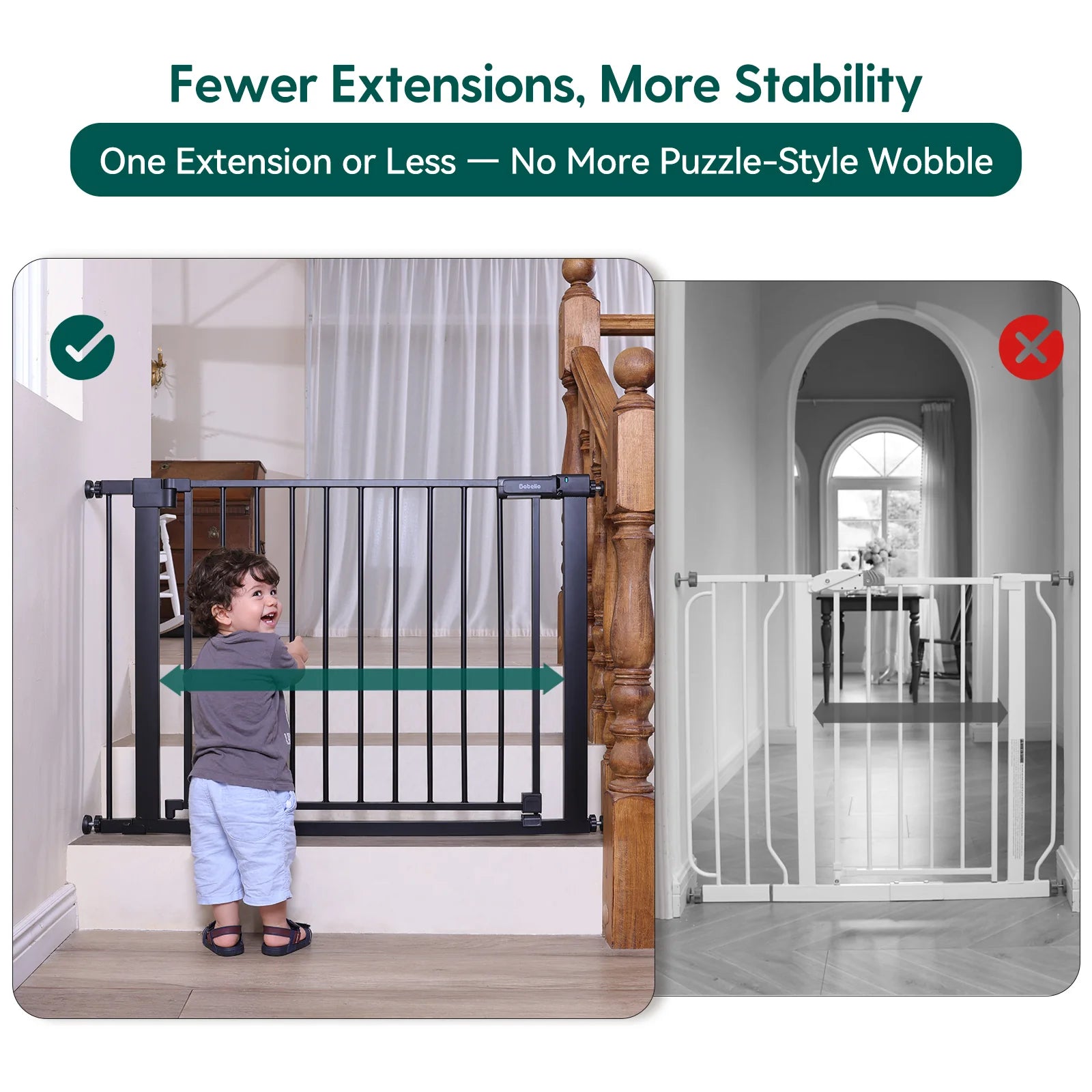 Pressguard Ⅱ | Upgrade Pressure-mounted Safety Baby Gate For Doorways & Stairs