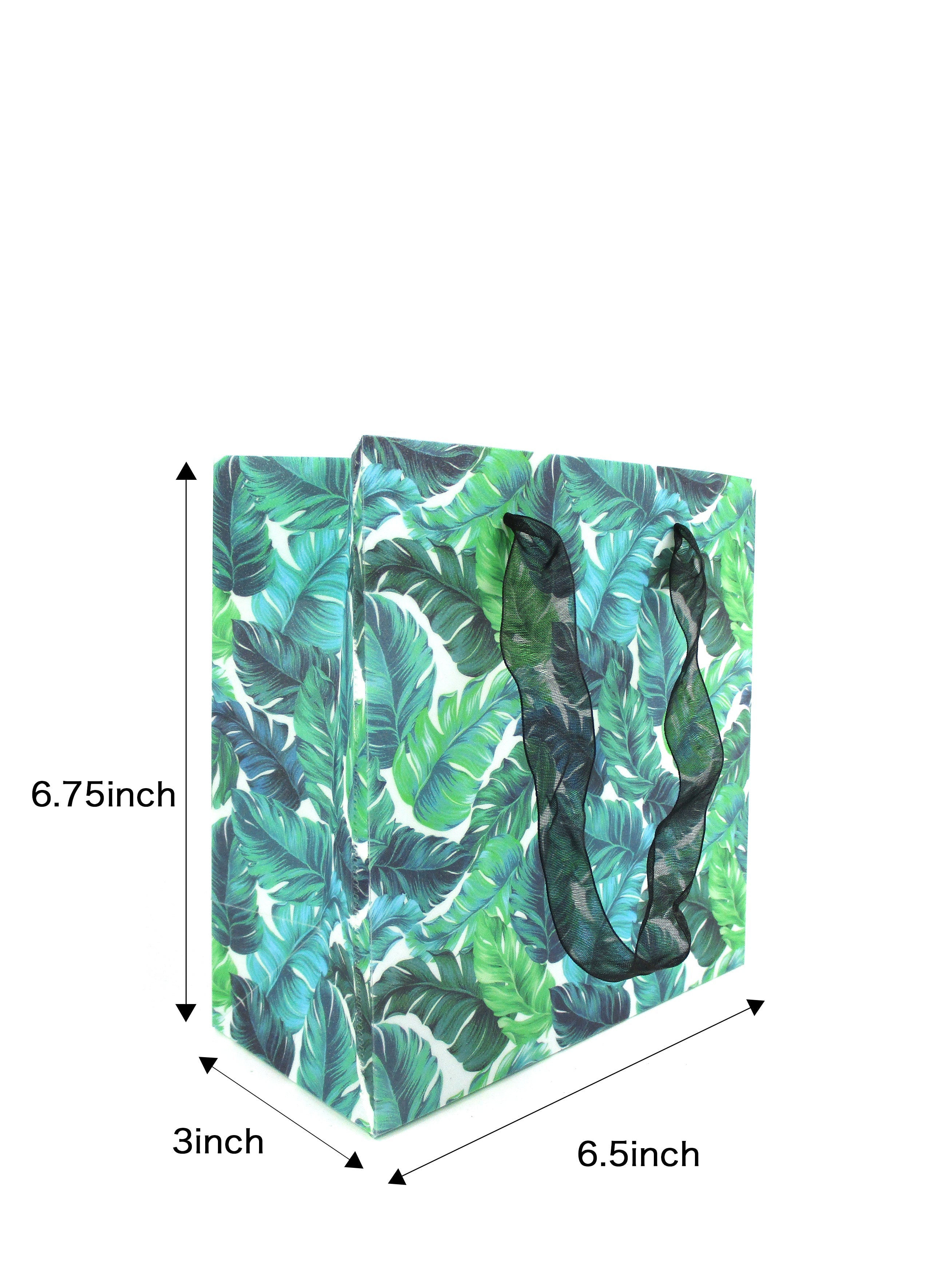 Tropical Plants Monstera Leaves Party Favor Treat Bags - Set Of 6 Or 12