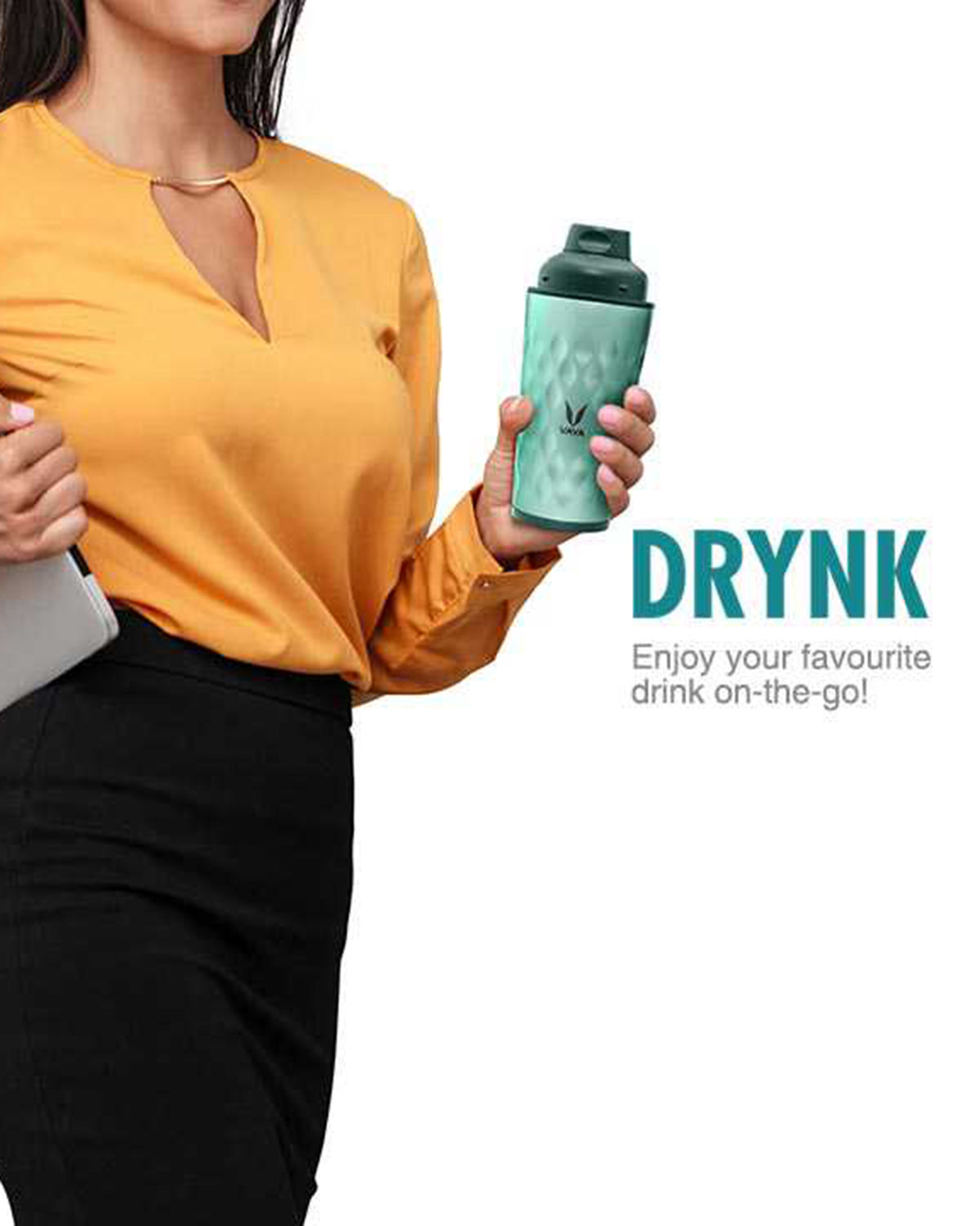 Vaya Drynk - 11.8 Fl.oz - Green - With Gulper Lid + 2 Cups