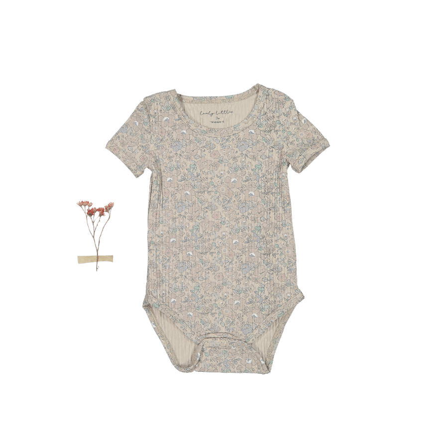 The Printed Short Sleeve Onesie - Elise Ribbed