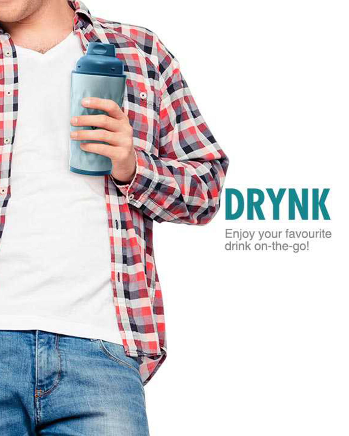 Vaya Drynk - 11.8 Fl.oz - Blue - With Loop Lid