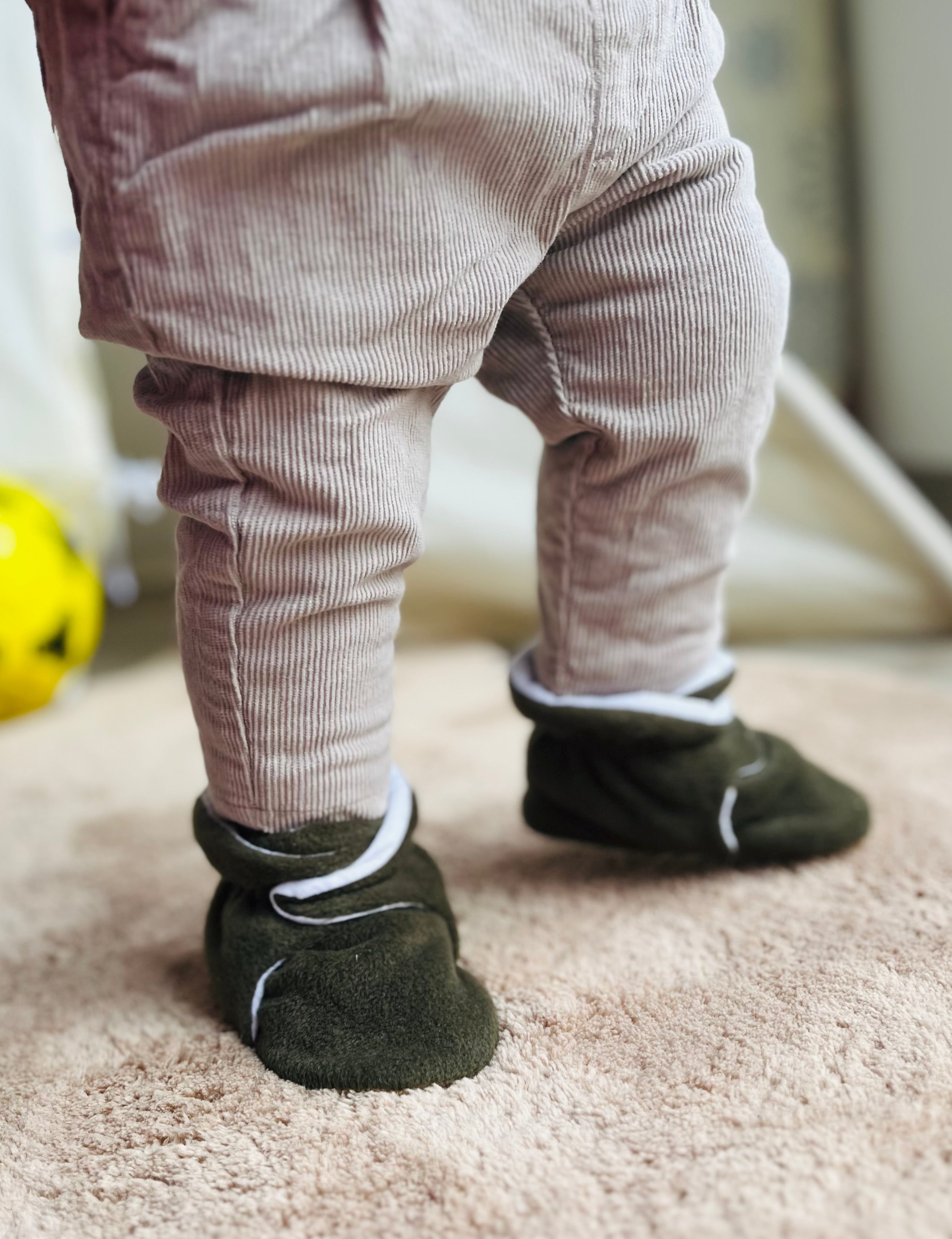 Organic Baby Booties, Newborn Booties Basic, Khaki