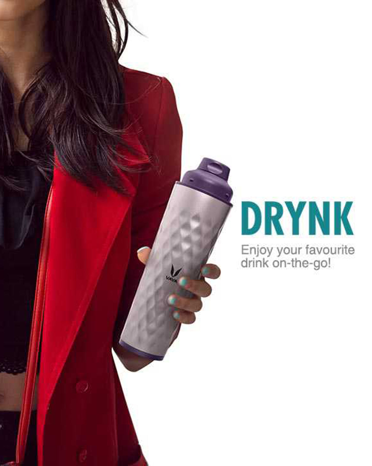 Vaya Drynk - 20.2 Fl.oz - Red - With Gulper Lid + 2 Cups