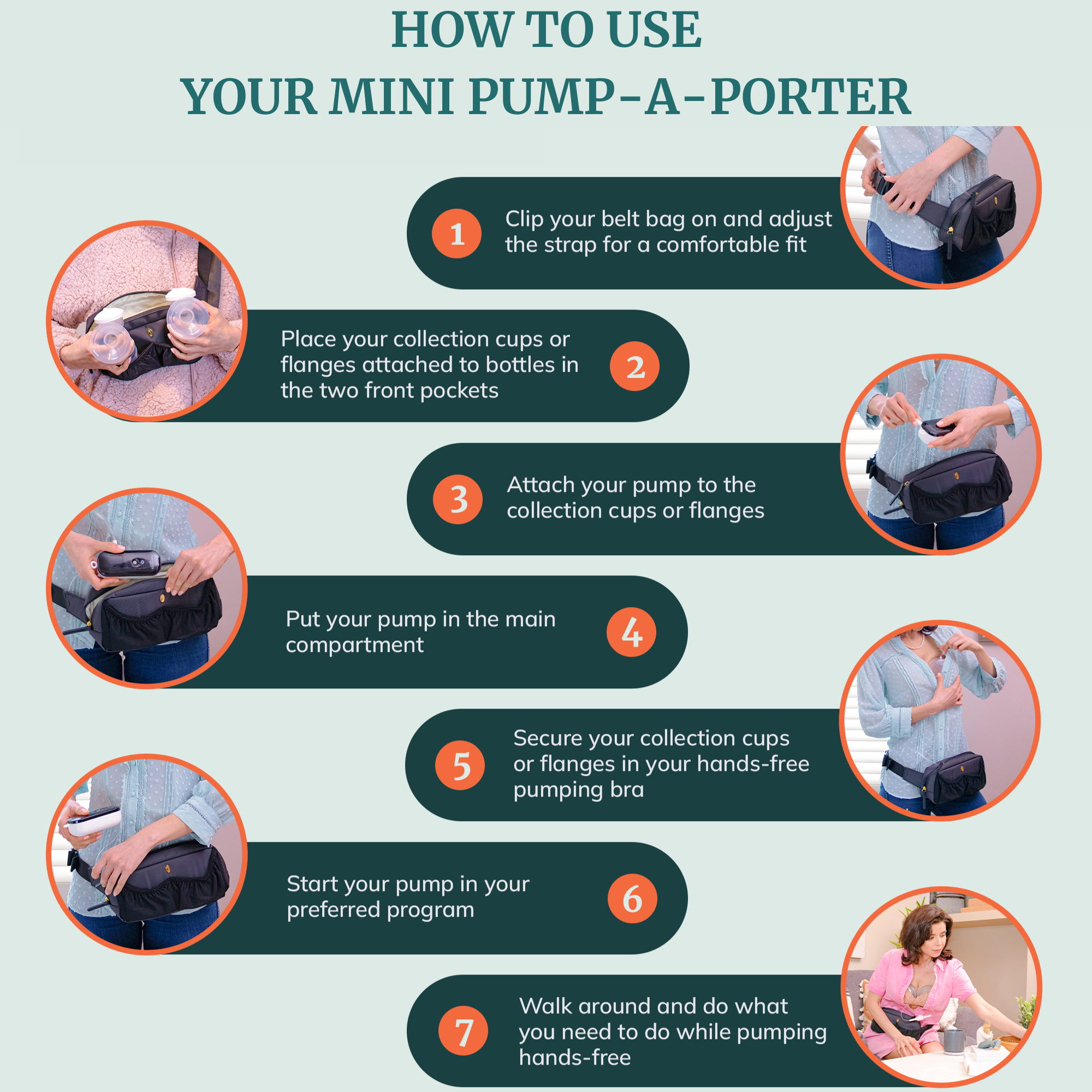 Belt Bag For Small Breast Pumps - Mini Pump-a-porter