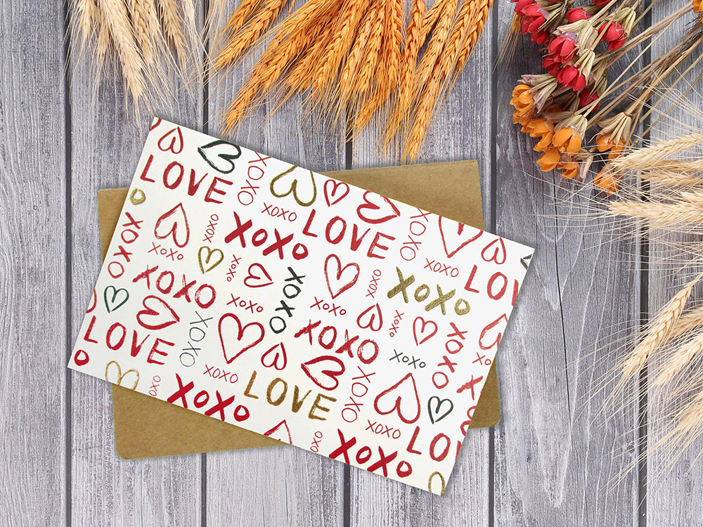 Hearts Assorted Greeting Cards For All Occasions And Valentine's Day - 6 Design