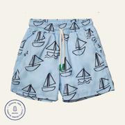 Upf 50+ Recycled Fishing Net Sailboats Baby Swim Trunk