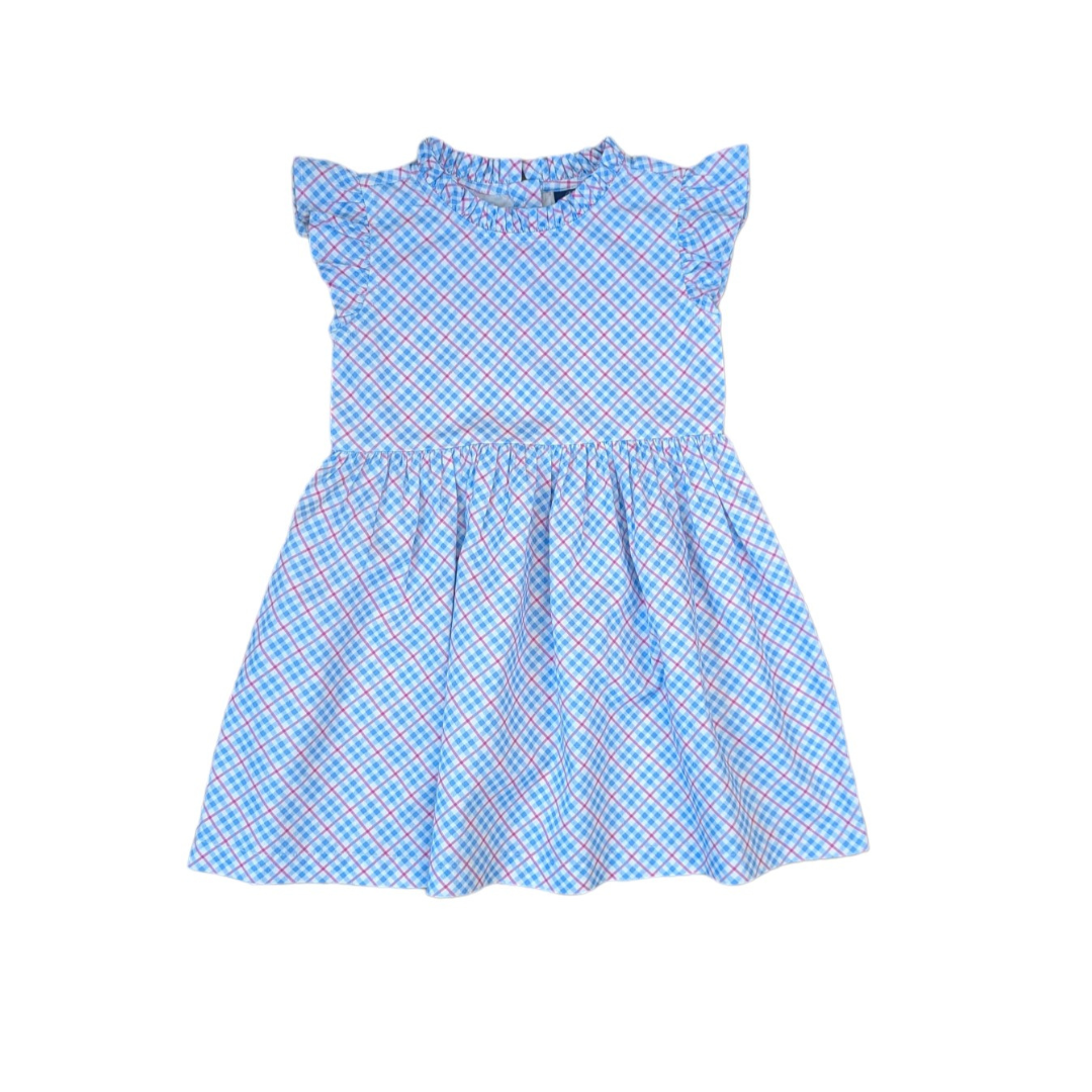 Pastel Plaid Ruffle Dress