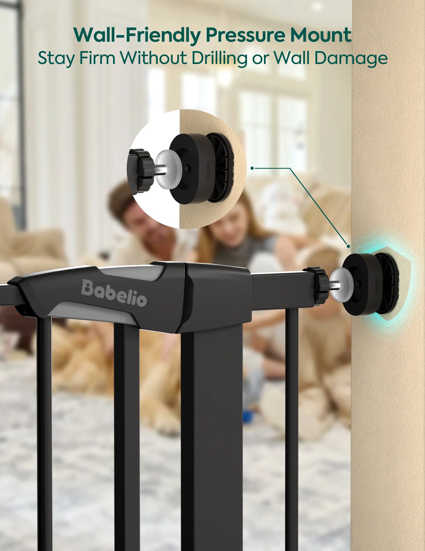 Catprivilege A7 | Adjustable Safety Gate With Lockable Pet Door