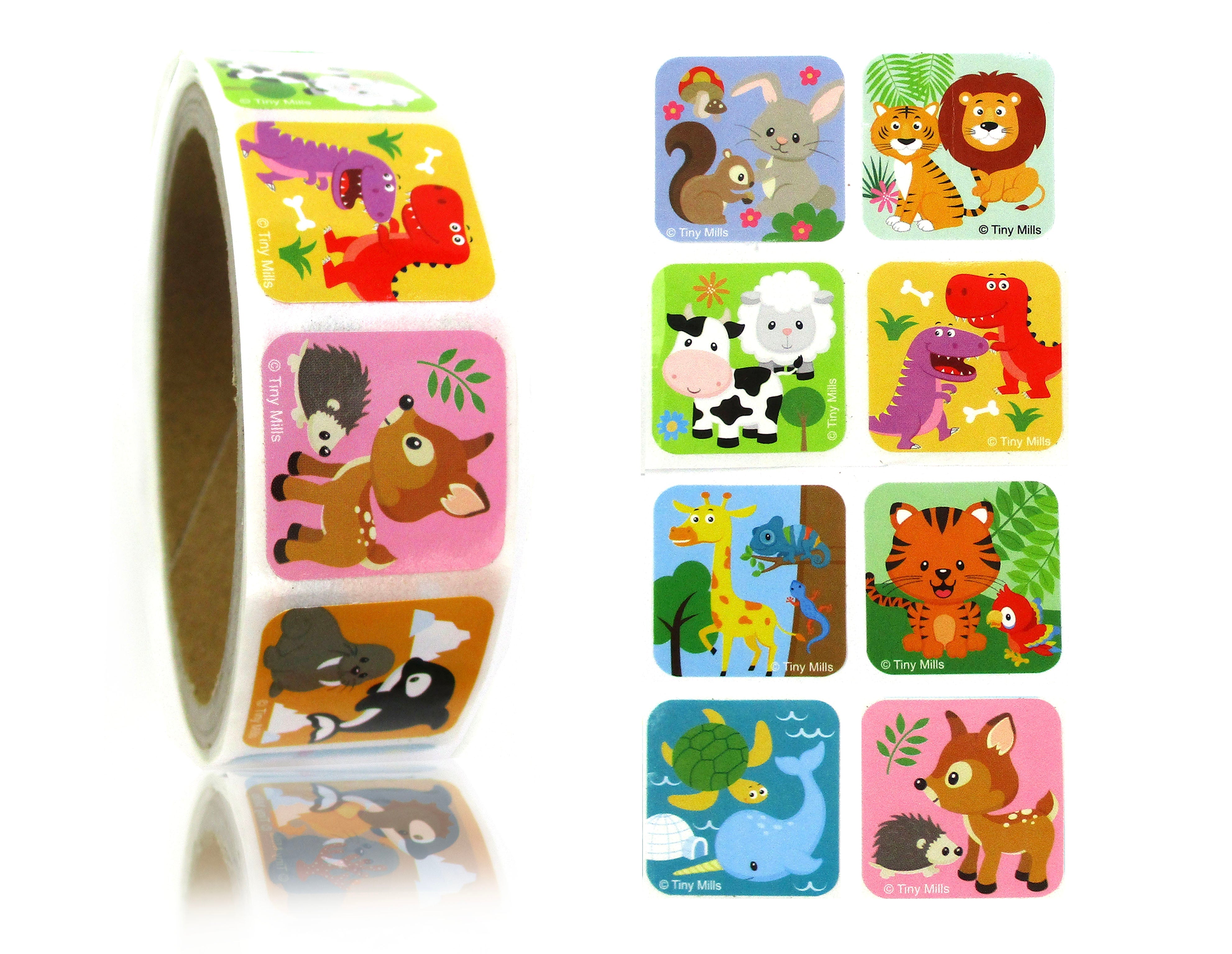 Animal Stickers 100 Stickers/dispenser, Pack Of 1, 6 Or 12 Dispensers