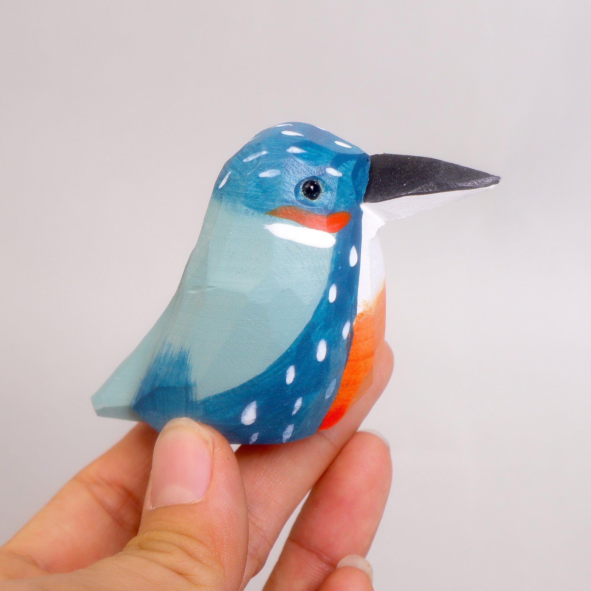 Hand-carved Wooden Bird Figurine – Hummingbird
