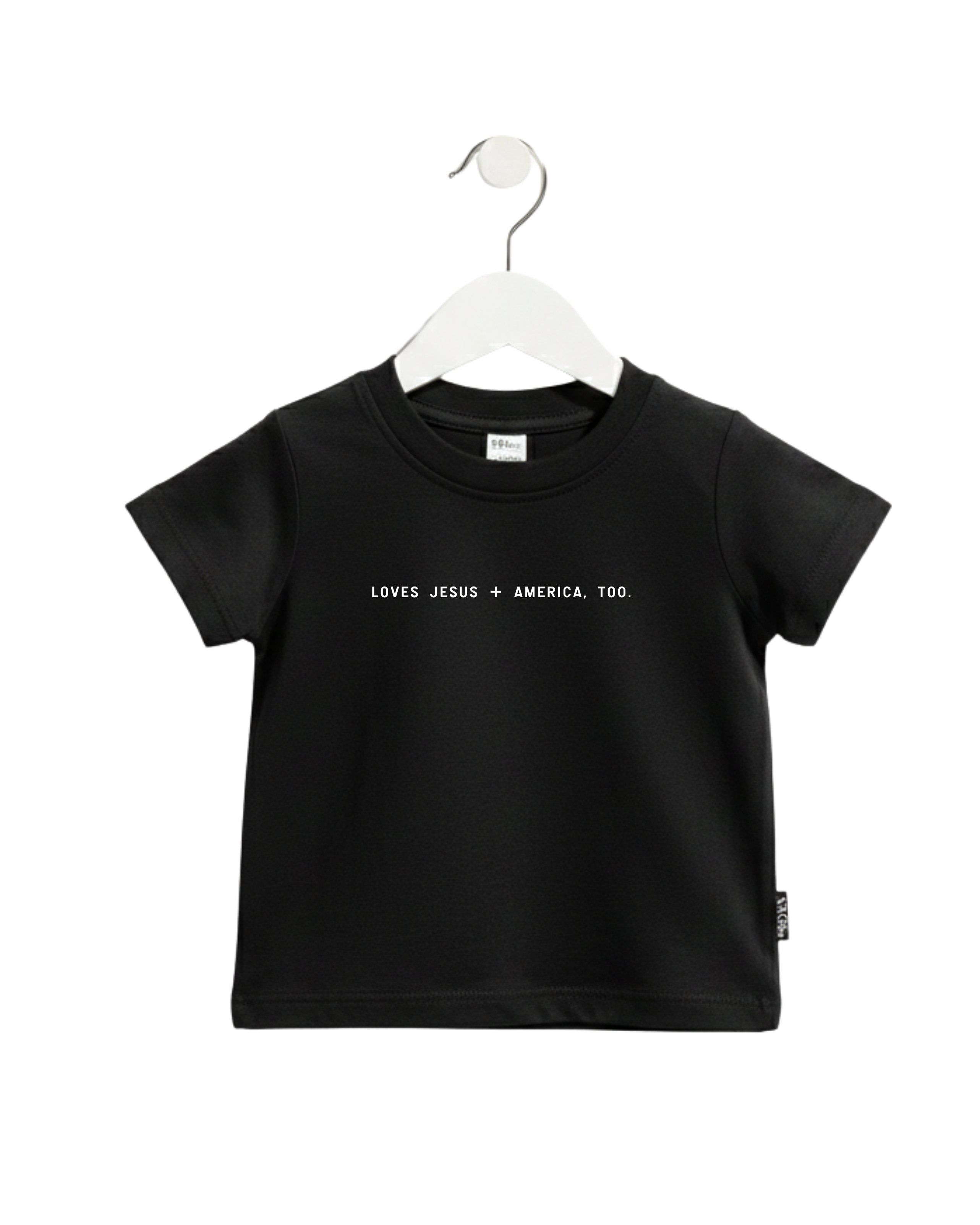 Loves Jesus + America, Too. Kids/youth Tee