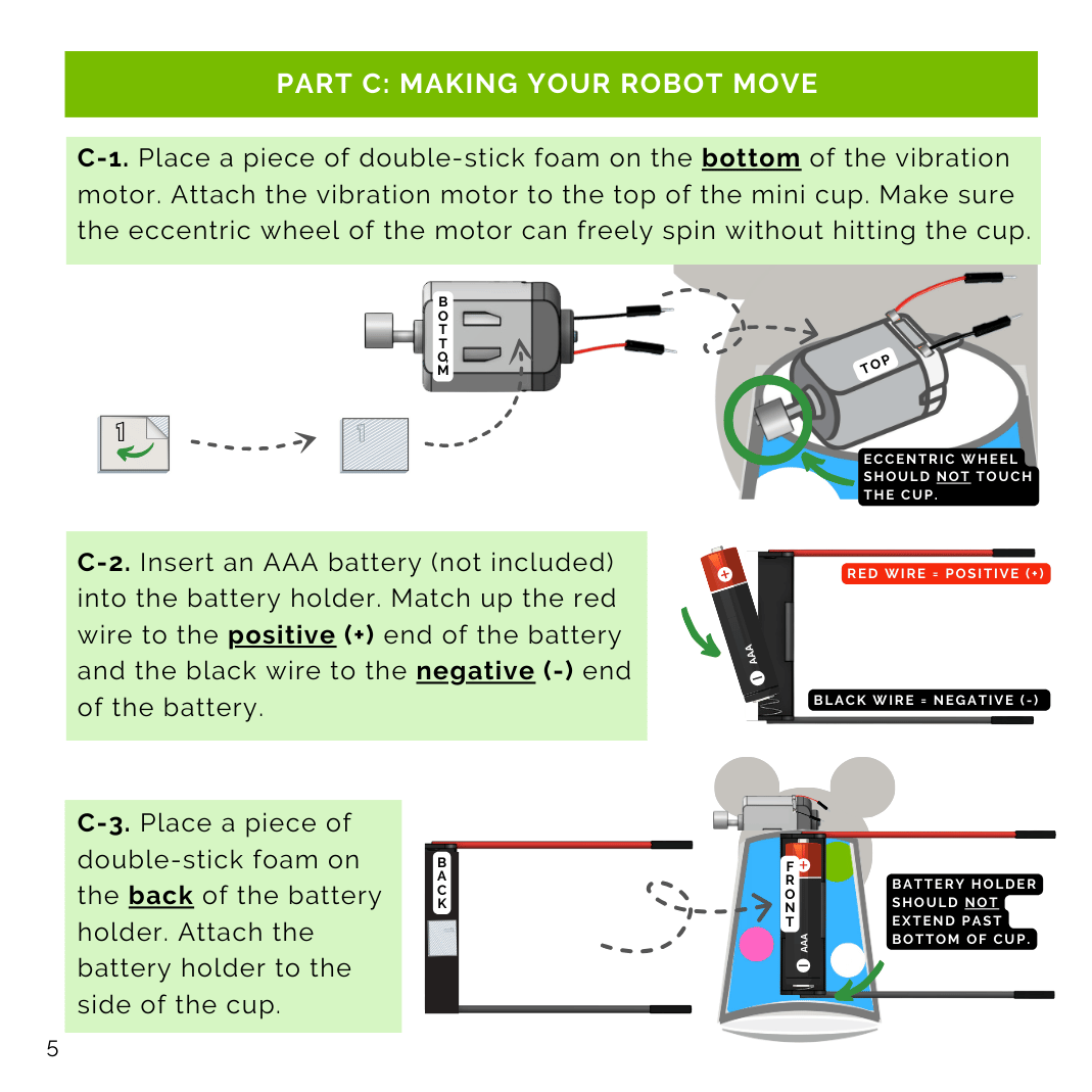 Critter Bot (8, 12, 24, 32-pack): Vibrating Robot Tinker Kit For Kids (ages 6-10)