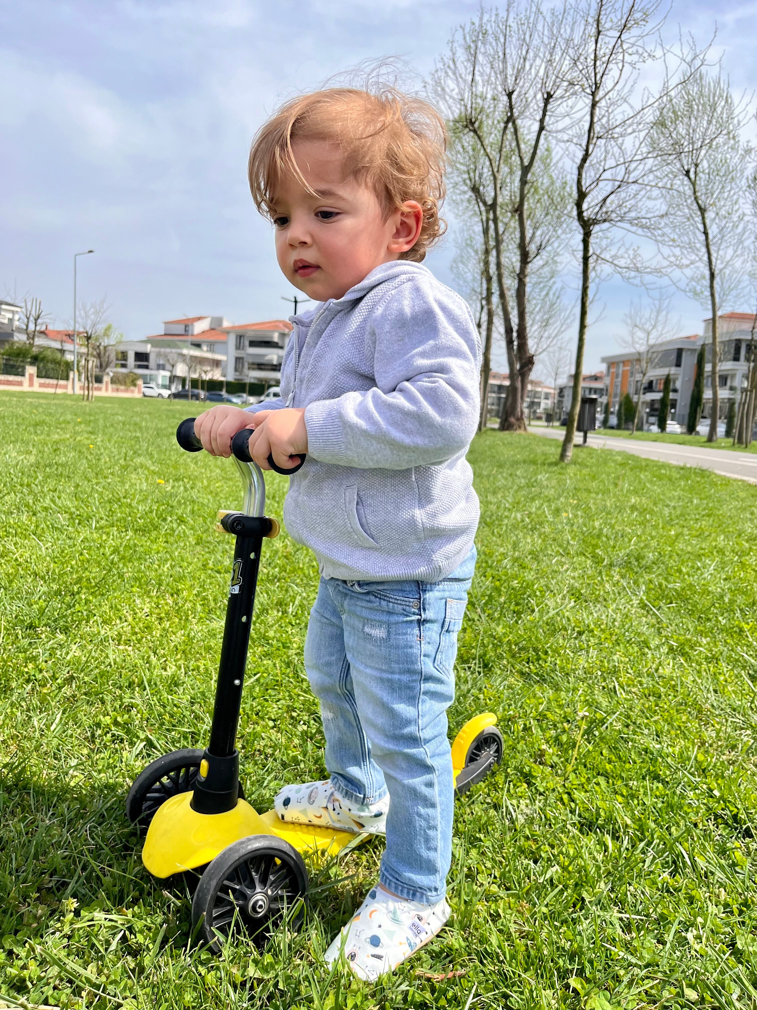 Ella Bonna Non-slip Sole Spaceship Patterned Baby Booties, Home Boot Slippers Nursery Shoes