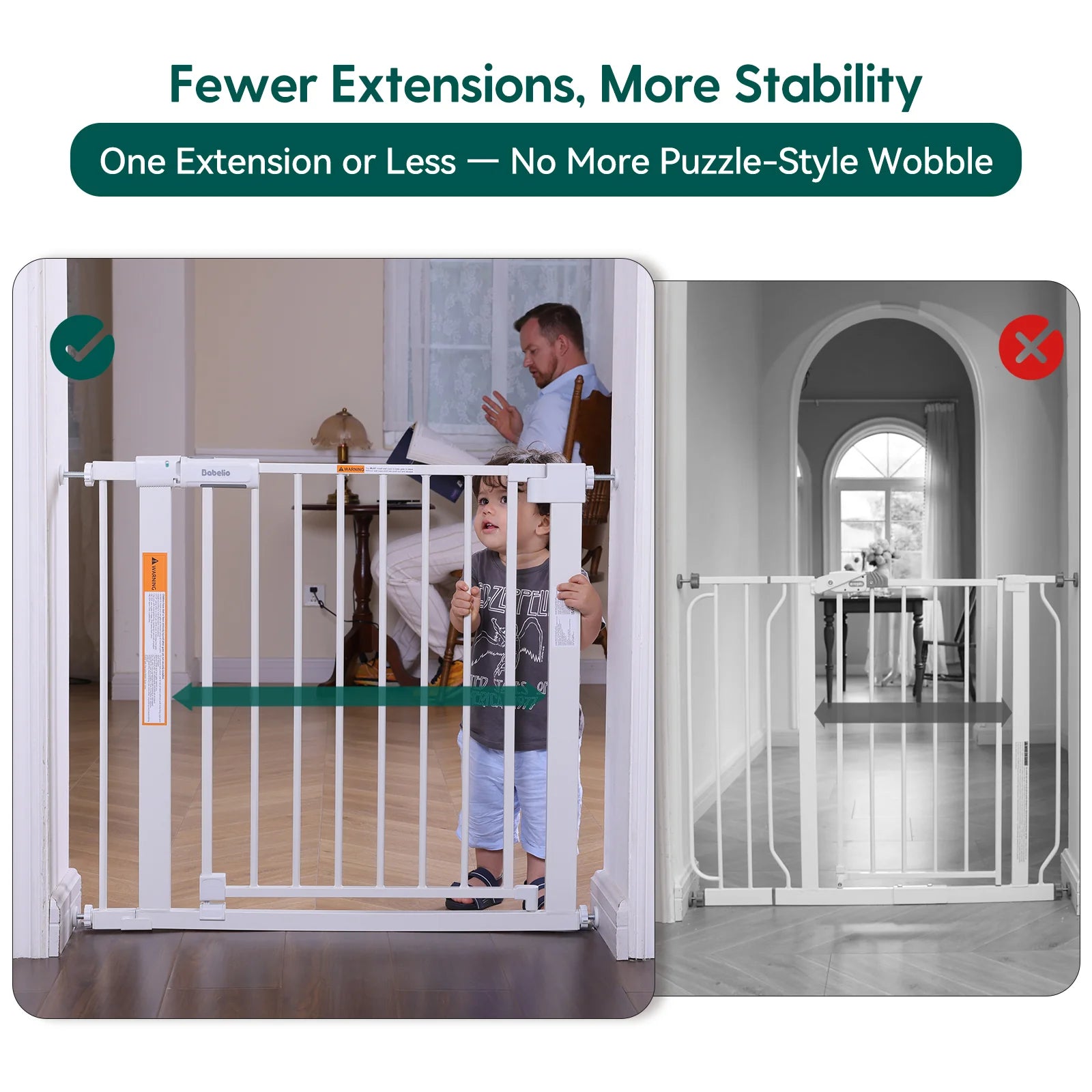 Pressguard Ⅱ | Upgrade Pressure-mounted Safety Baby Gate For Doorways & Stairs