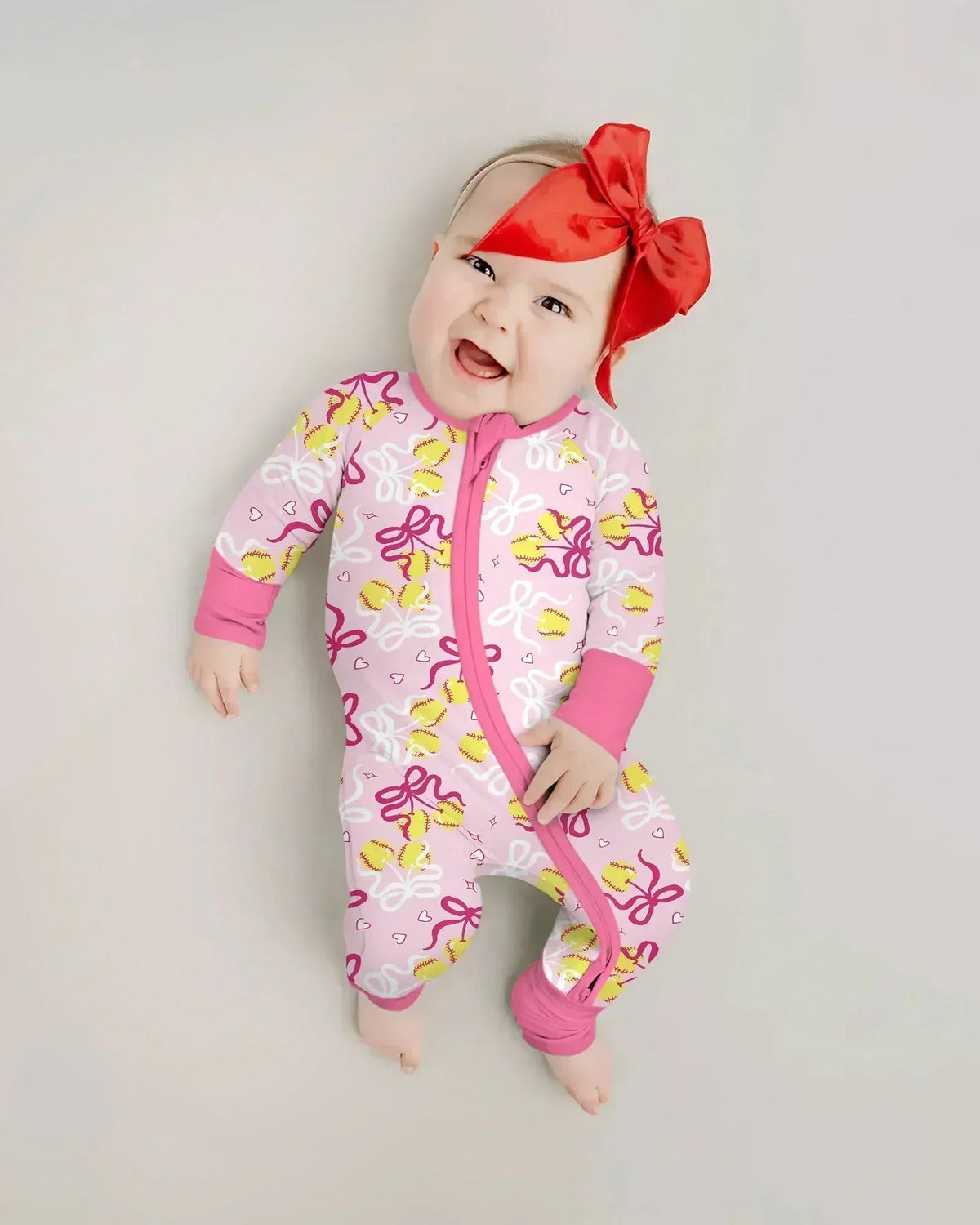 Softball Cherry Mom And Girl Matching Bamboo Convertible Zippy