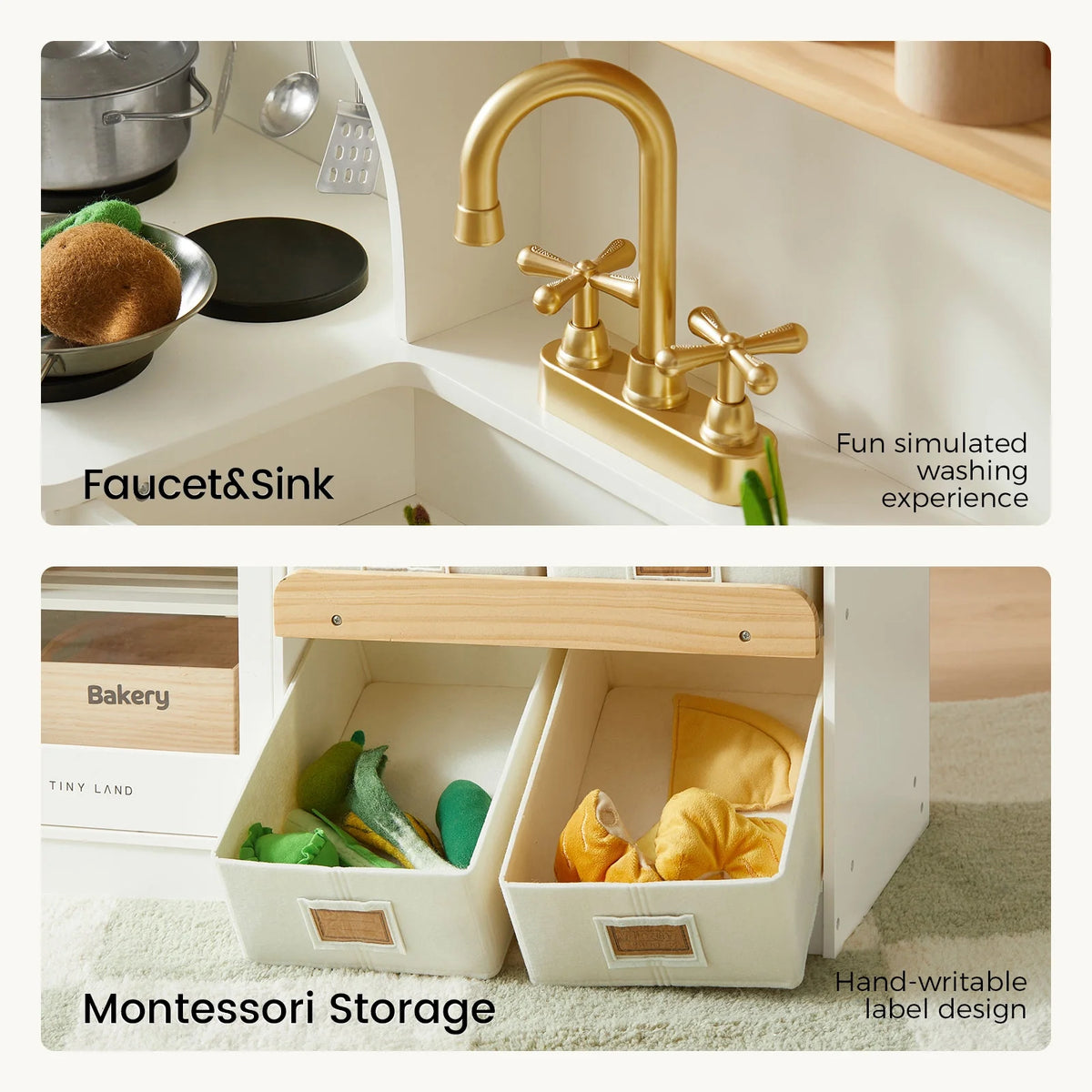 ® Wooden Play Kitchen With Storage For Creative Toddlers