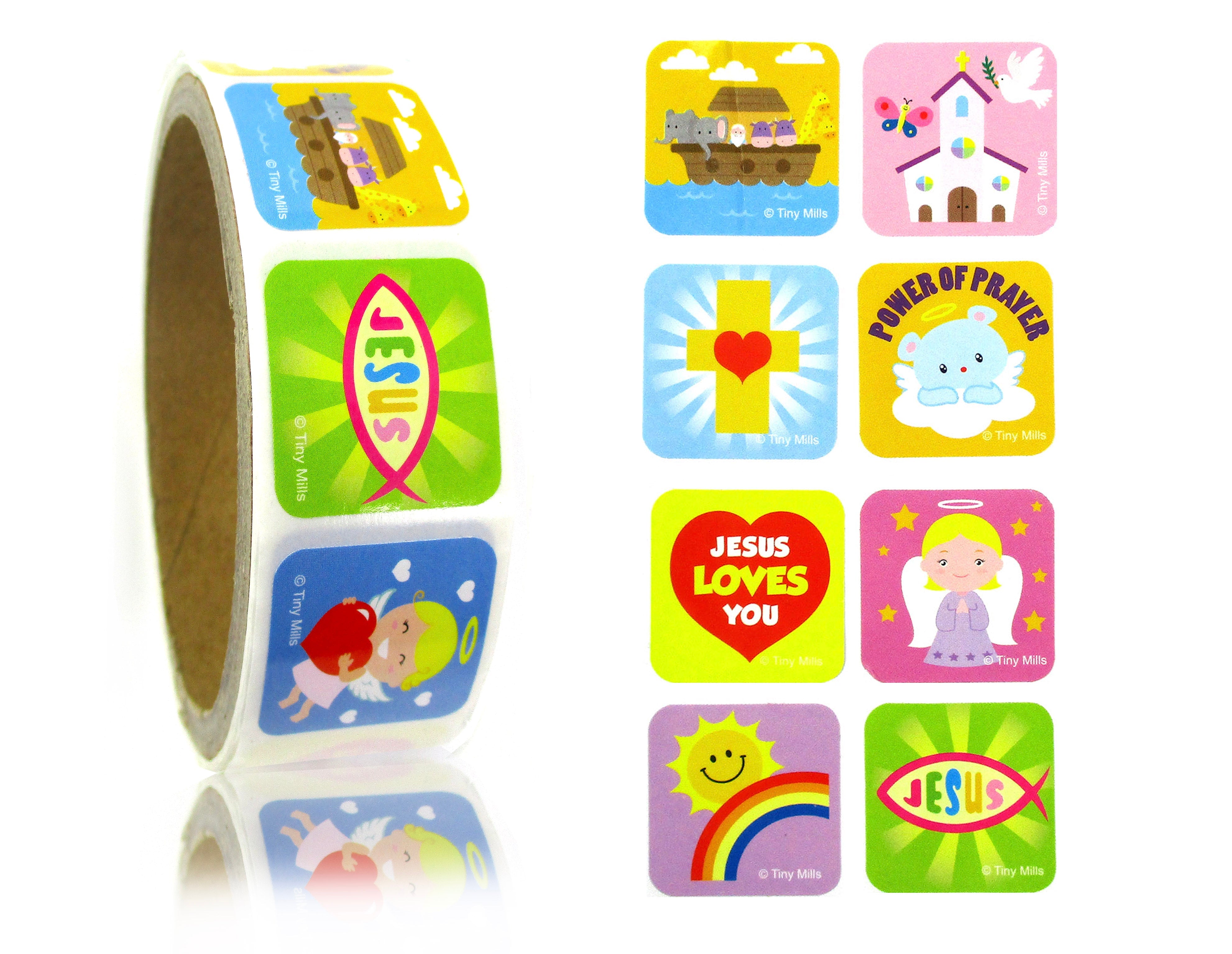 Religious Stickers 100 Stickers/dispenser, Pack Of 1, 6 Or 12 Dispensers