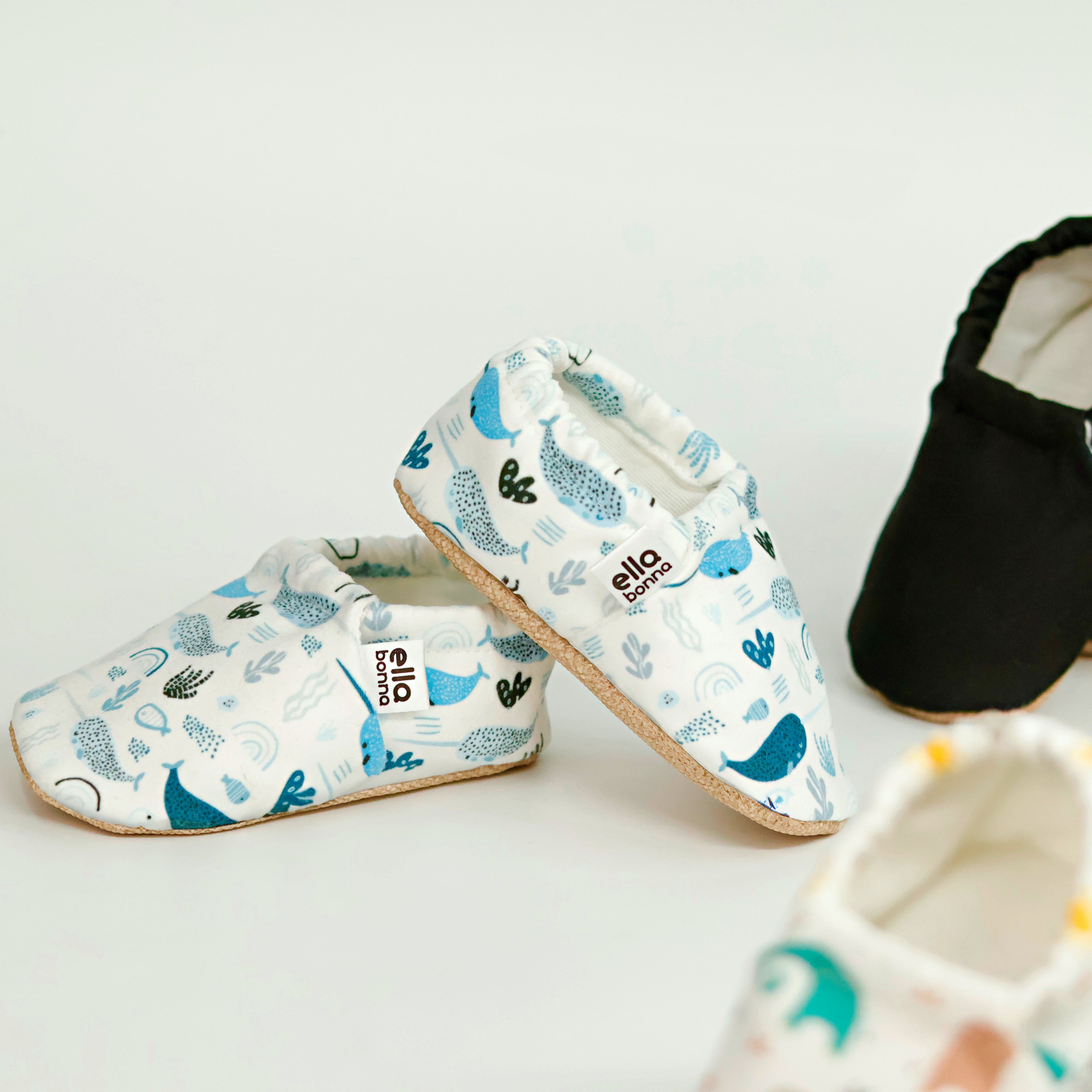 Ella Bonna Non-slip Sole Swordfish Patterned Baby Booties, Home Boot Slippers Nursery Shoes