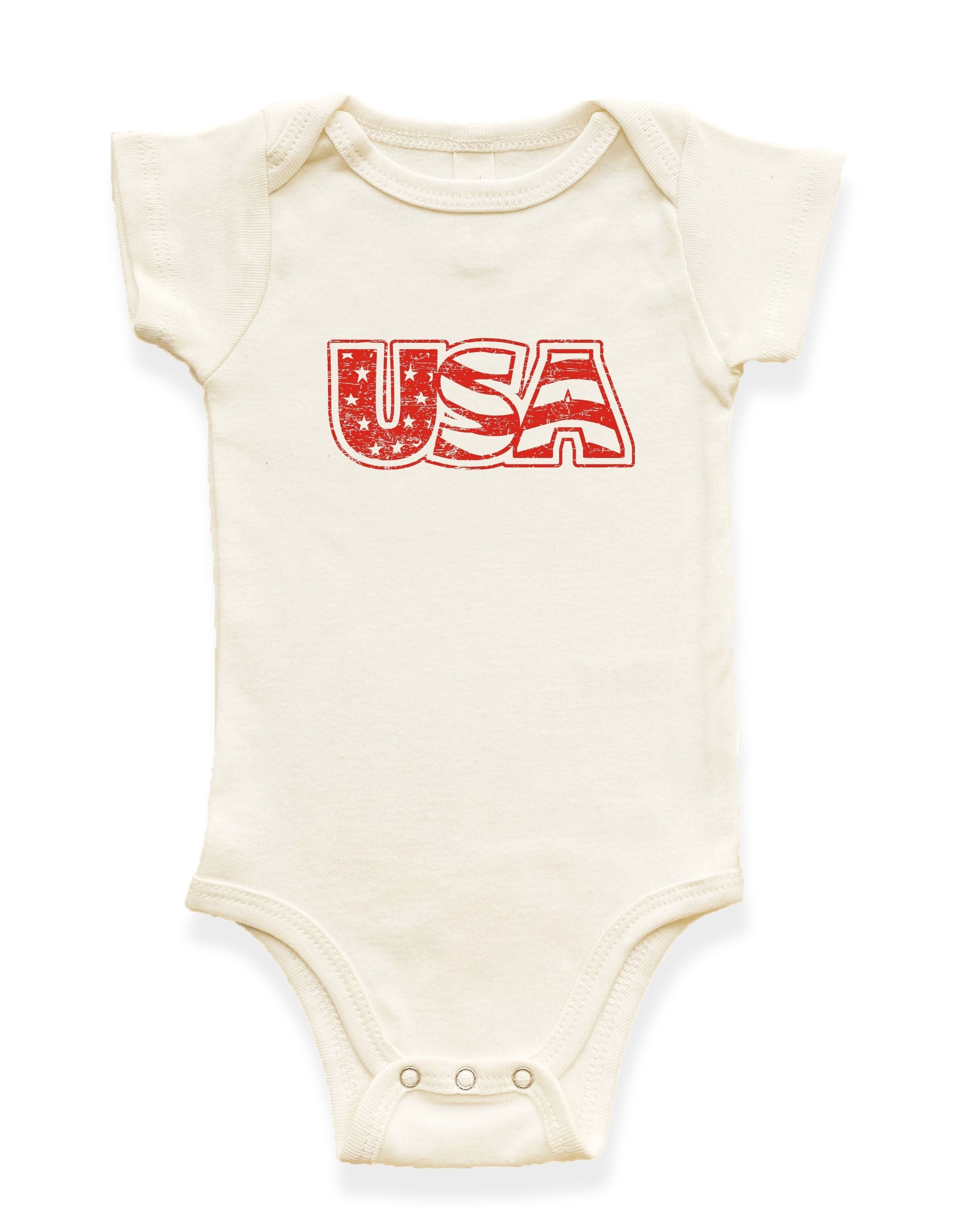 Usa Organic Cotton Baby Bodysuit Short Sleeve