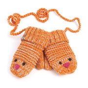 Baby/ Toddler Chick Mittens With Cord For Kids Ages 1-6 Years, Warm Fleece Lined