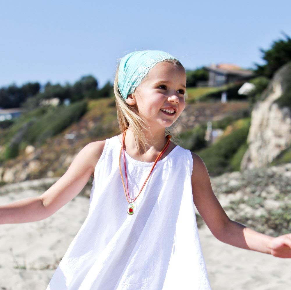 Eyelet Needlework Embroidered Bandana Headband – For Girls Ages 5–12 Years