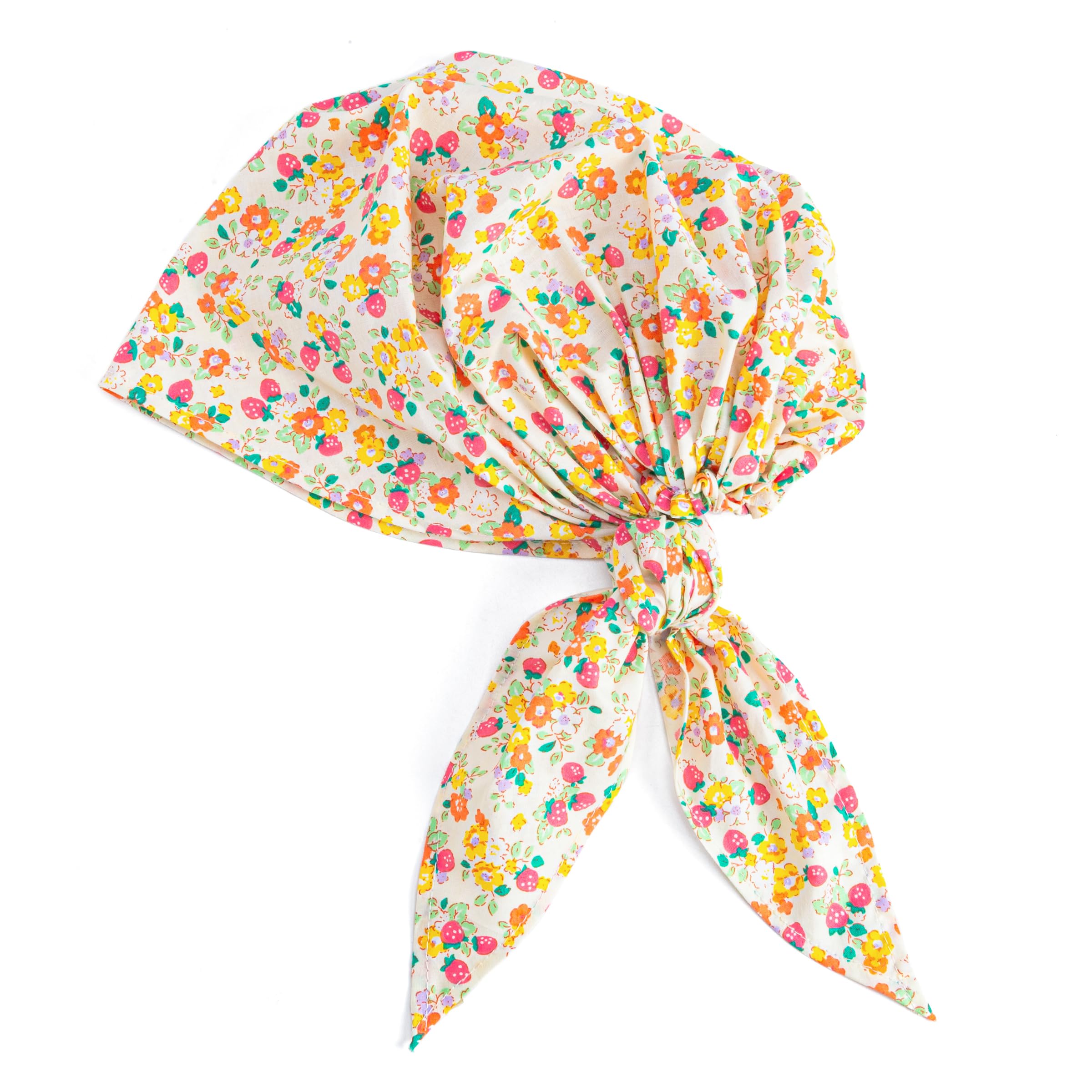 Girls Pre-tied Summer Bandana Scarf - Kids Age 3-8 Y- Strawberry Print