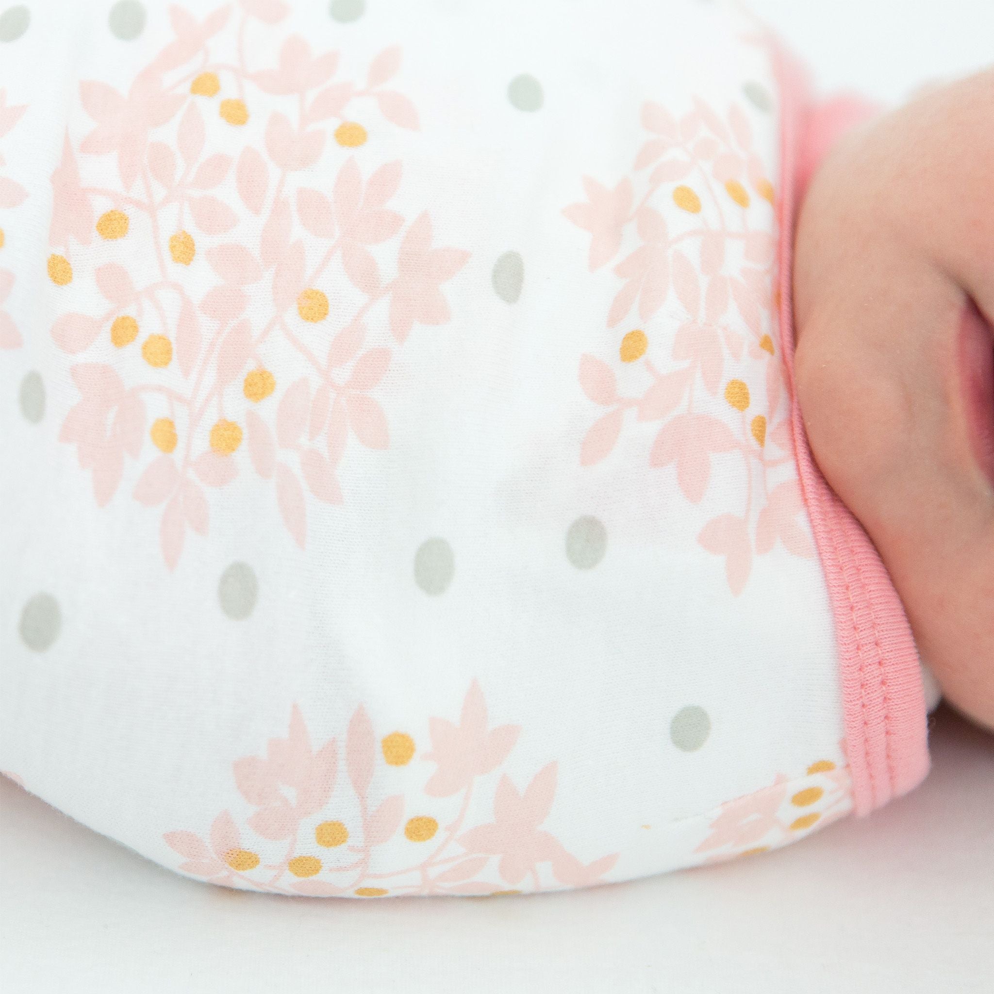3 Swaddle Wraps - Heavenly Floral, Bella, Tiny Triangles, Pinks With Touch Of Gold Shimmer