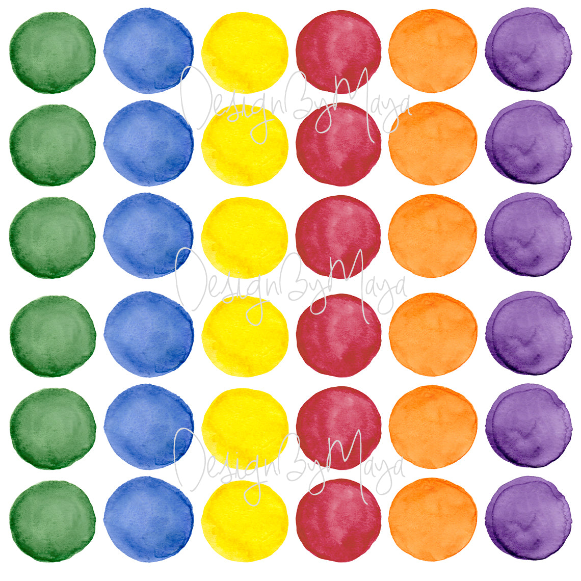 Watercolor Polka Dots - Fabric Nursery Wall Art Decals