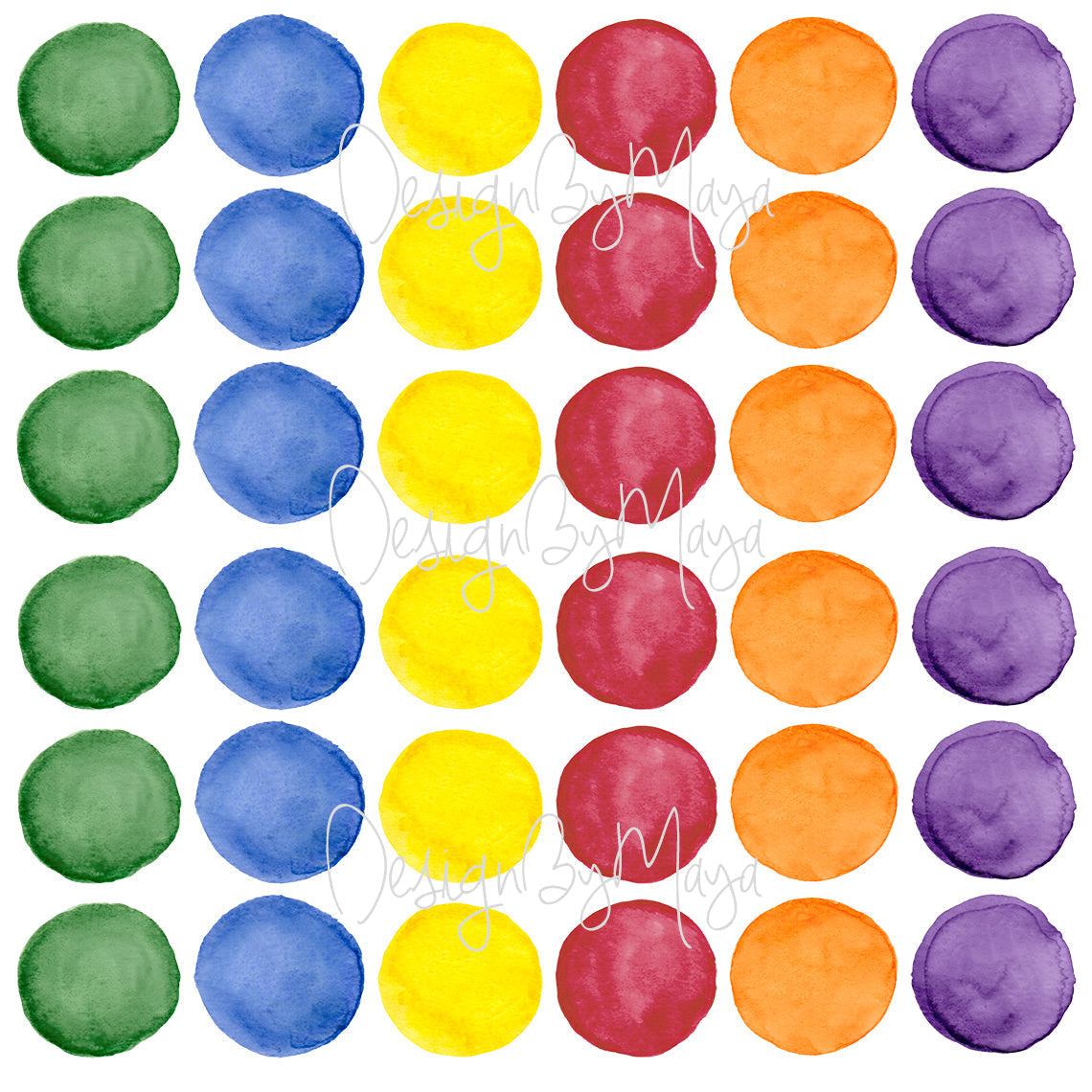 Watercolor Rainbow & Dots - Fabric Nursery Wall Art Decals