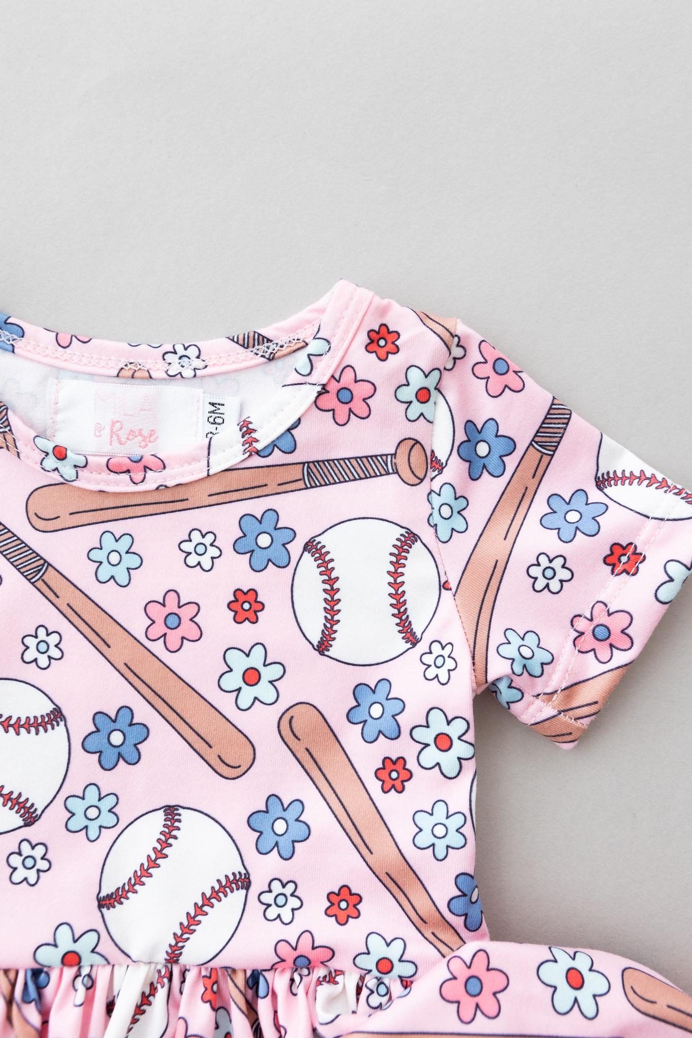 Batter Up S/s Twirl Bodysuit