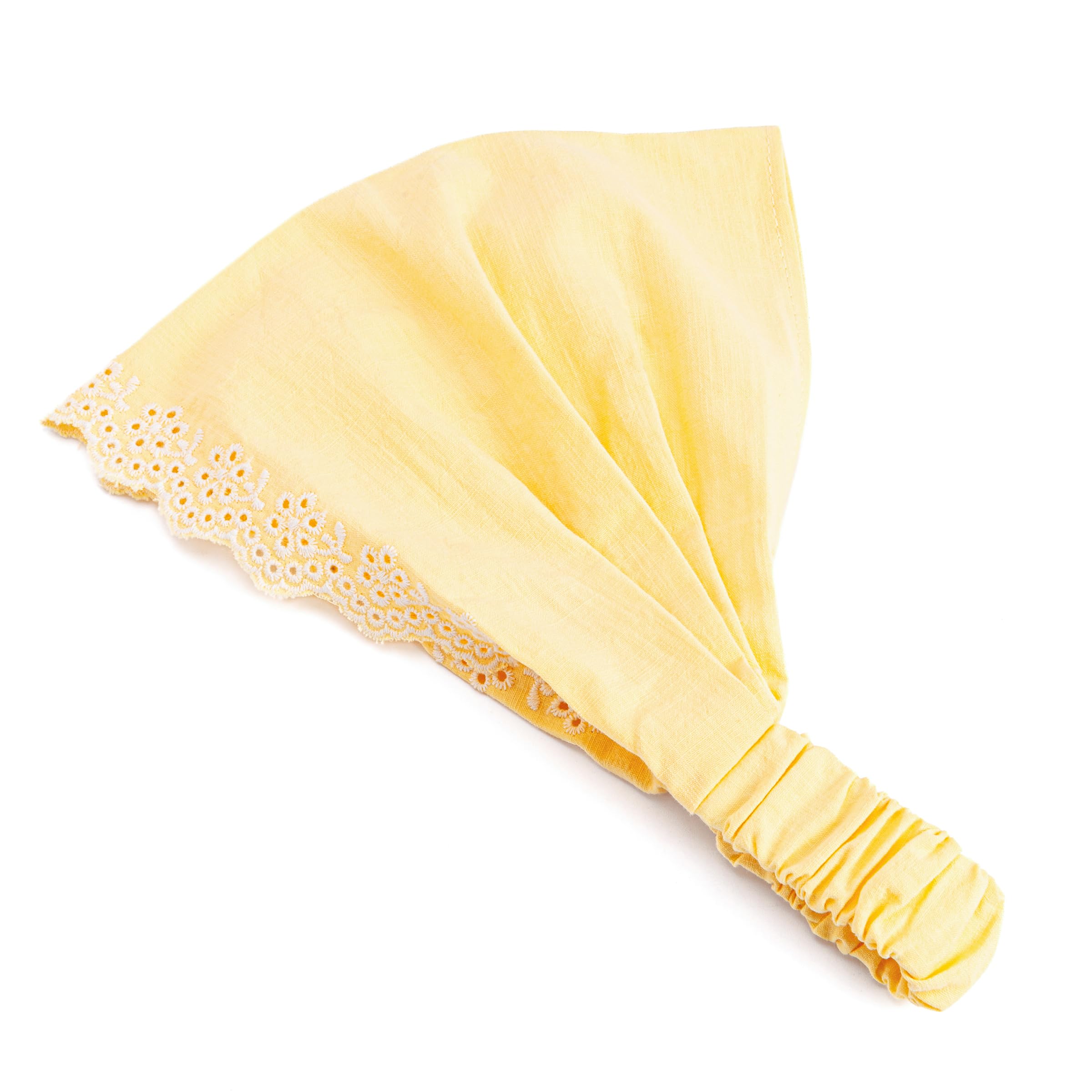 Eyelet Needlework Embroidered Bandana Headband – For Girls Ages 5–12 Years