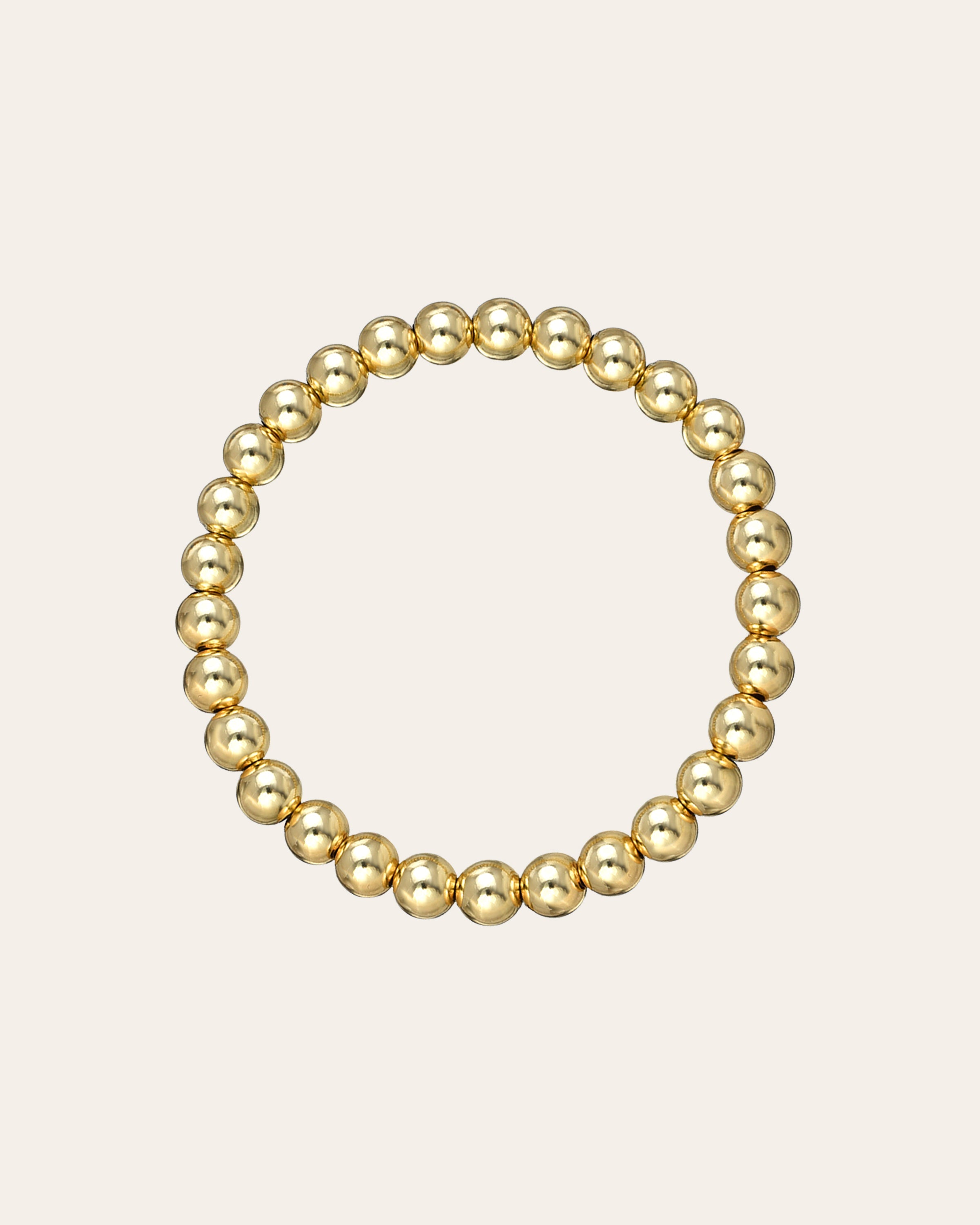 6mm Gold Bead Bracelet