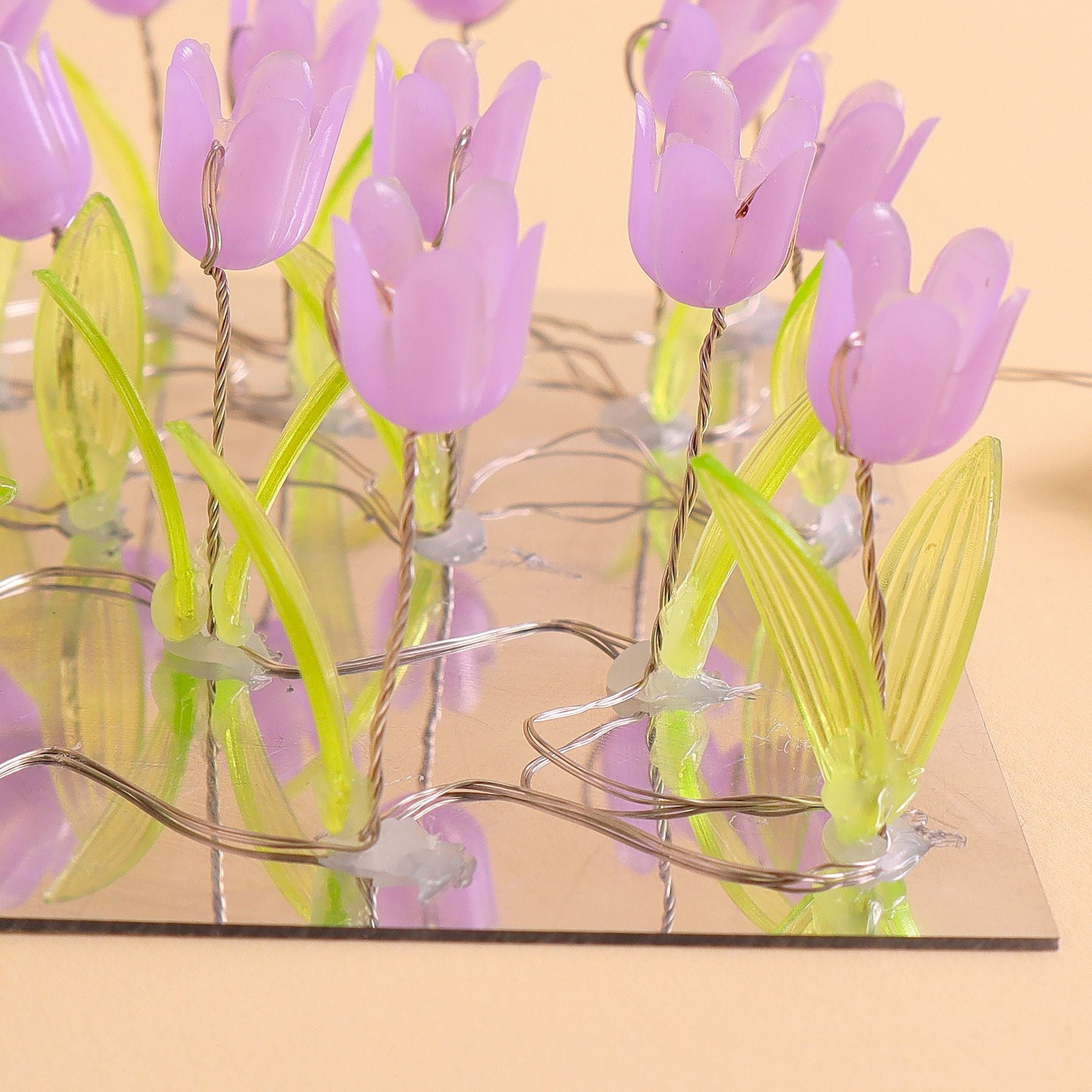 Tulip Mirror Led Night Light - Purple