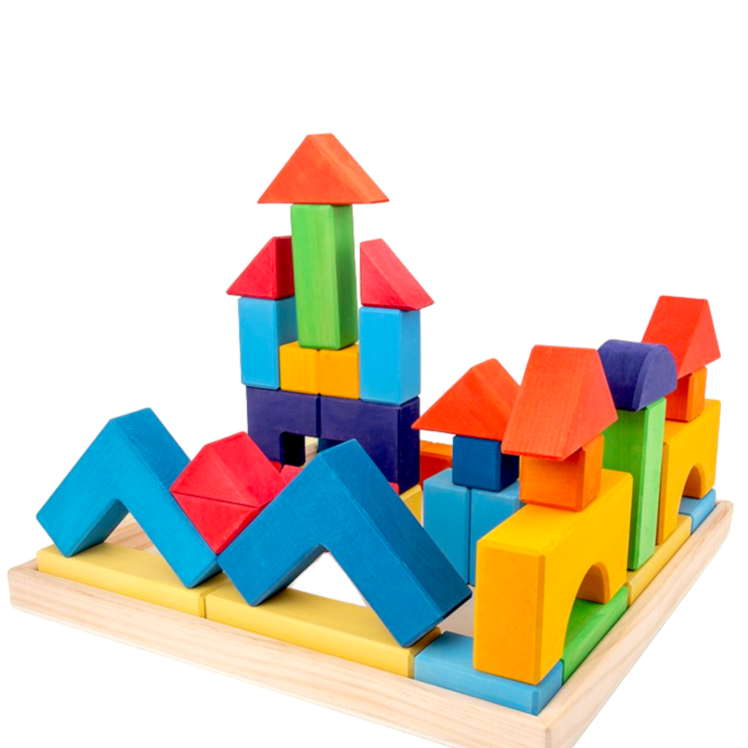 46 Pcs Stained Large Basic Ii Building Block Set With Storage Tray