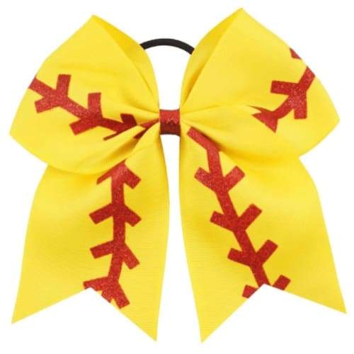 7 Inch Glittery Softball Baseball Cheer Bow Large For Girls