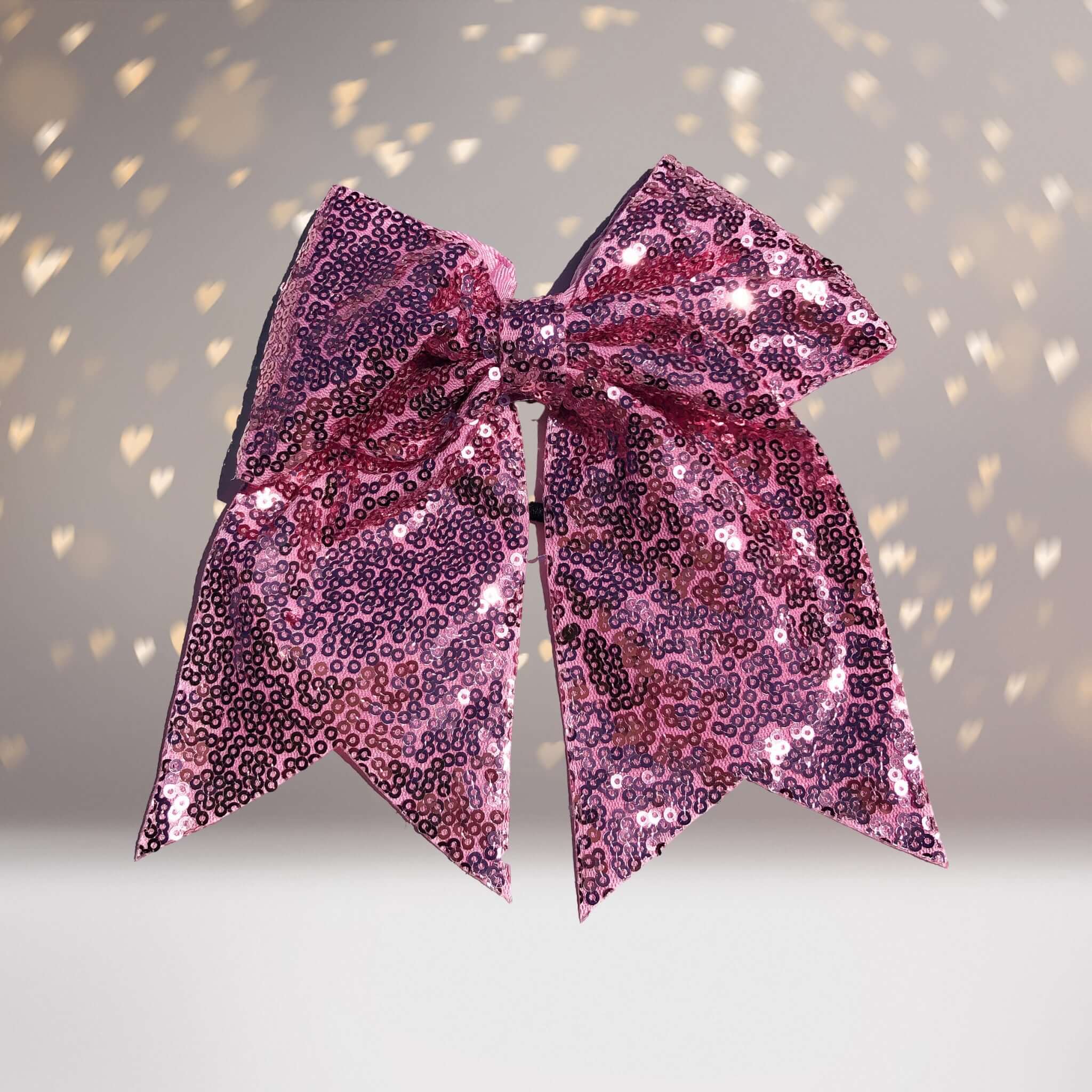 7 Inch Sequin Cheer Bows, Girls Sequin Cheerleader Bow Pony