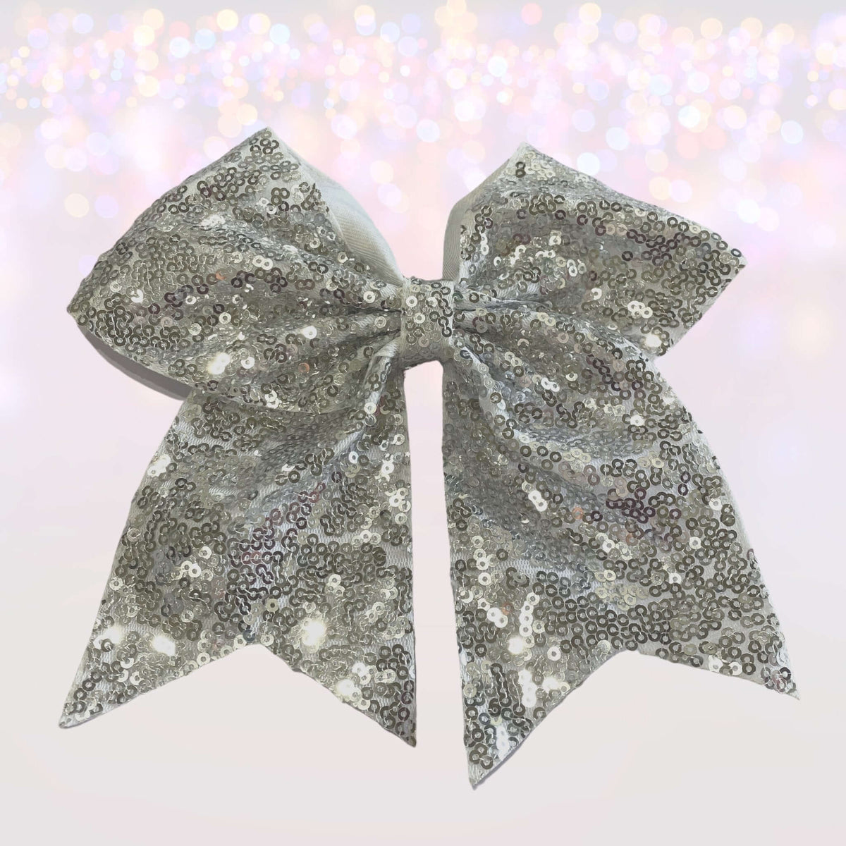 7 Inch Sequin Cheer Bows, Girls Sequin Cheerleader Bow Pony