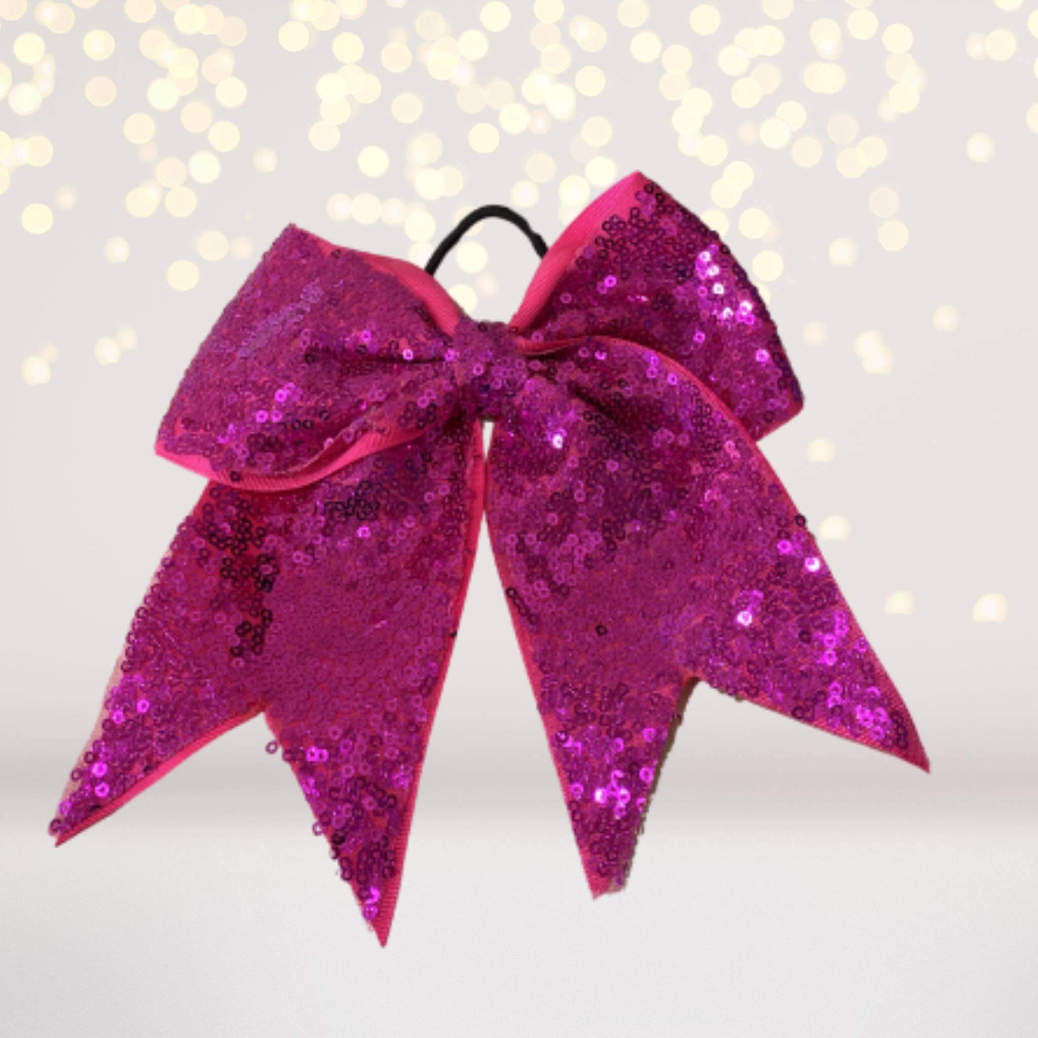 7 Inch Sequin Cheer Bows, Girls Sequin Cheerleader Bow Pony