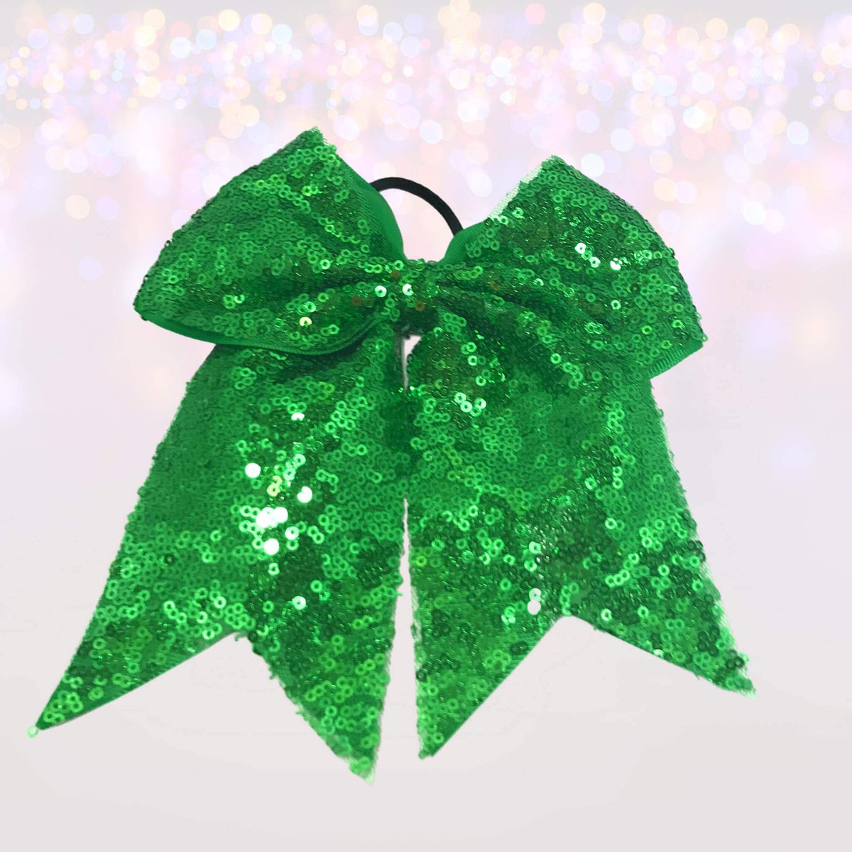 7 Inch Sequin Cheer Bows, Girls Sequin Cheerleader Bow Pony
