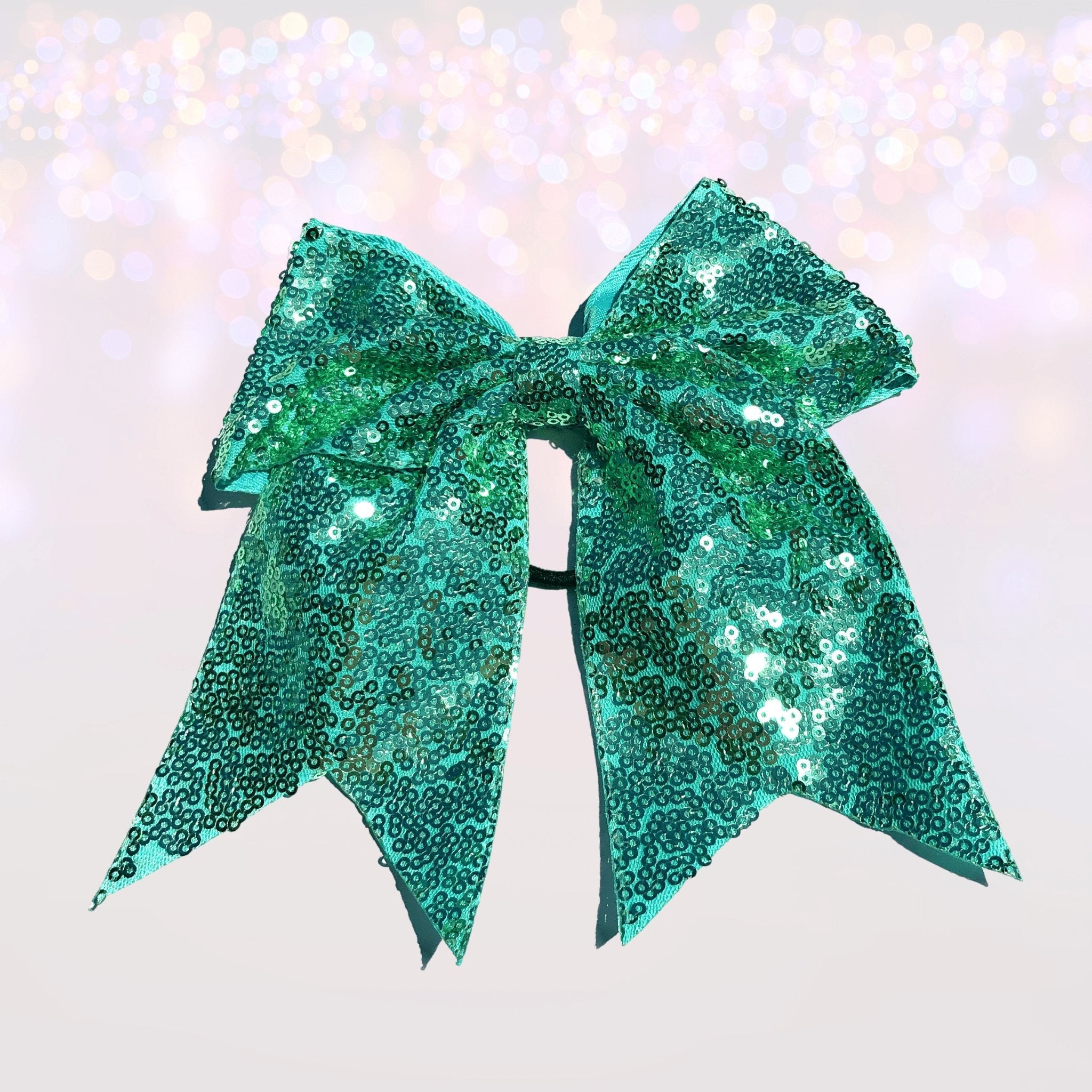 7 Inch Sequin Cheer Bows, Girls Sequin Cheerleader Bow Pony