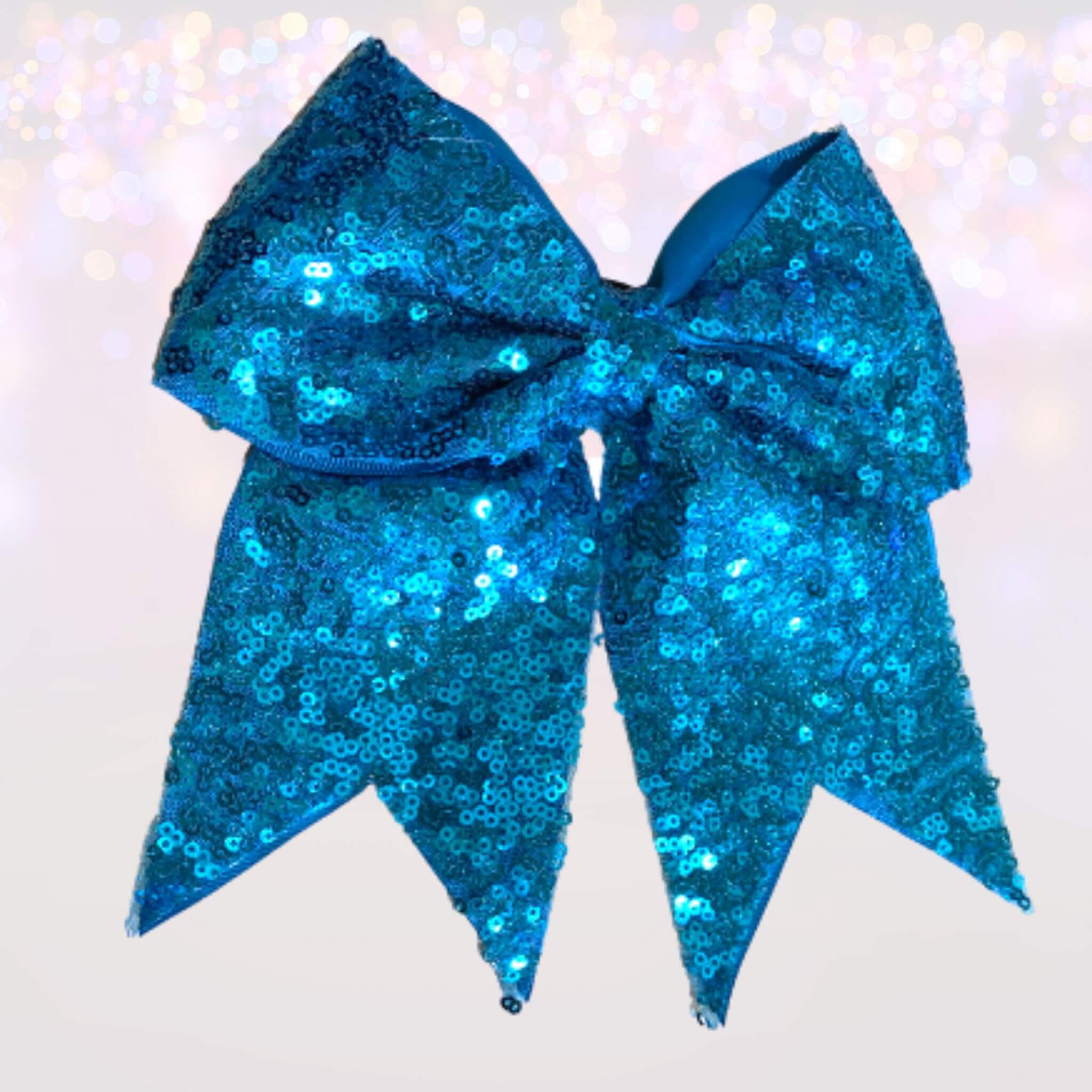 7 Inch Sequin Cheer Bows, Girls Sequin Cheerleader Bow Pony
