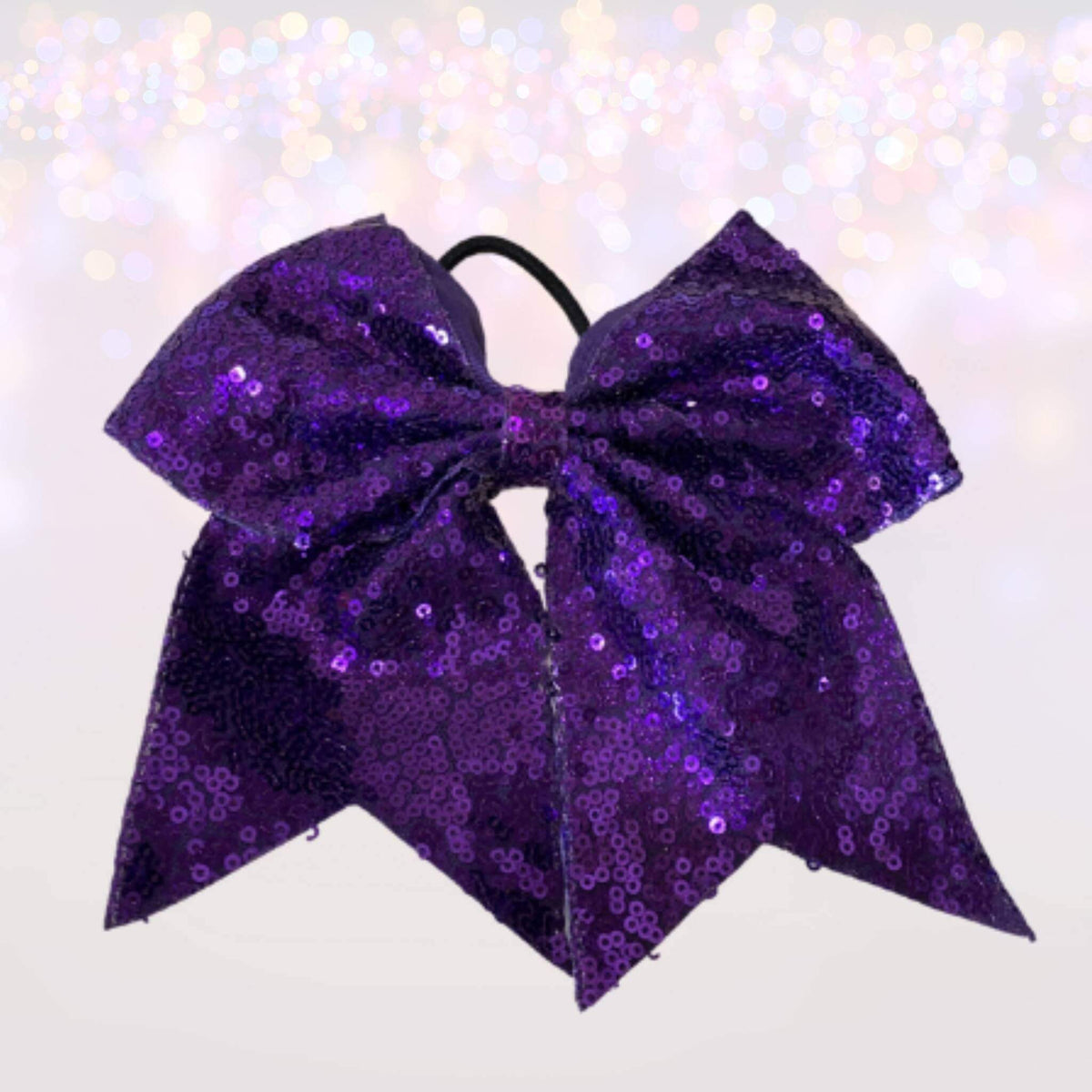 7 Inch Sequin Cheer Bows, Girls Sequin Cheerleader Bow Pony