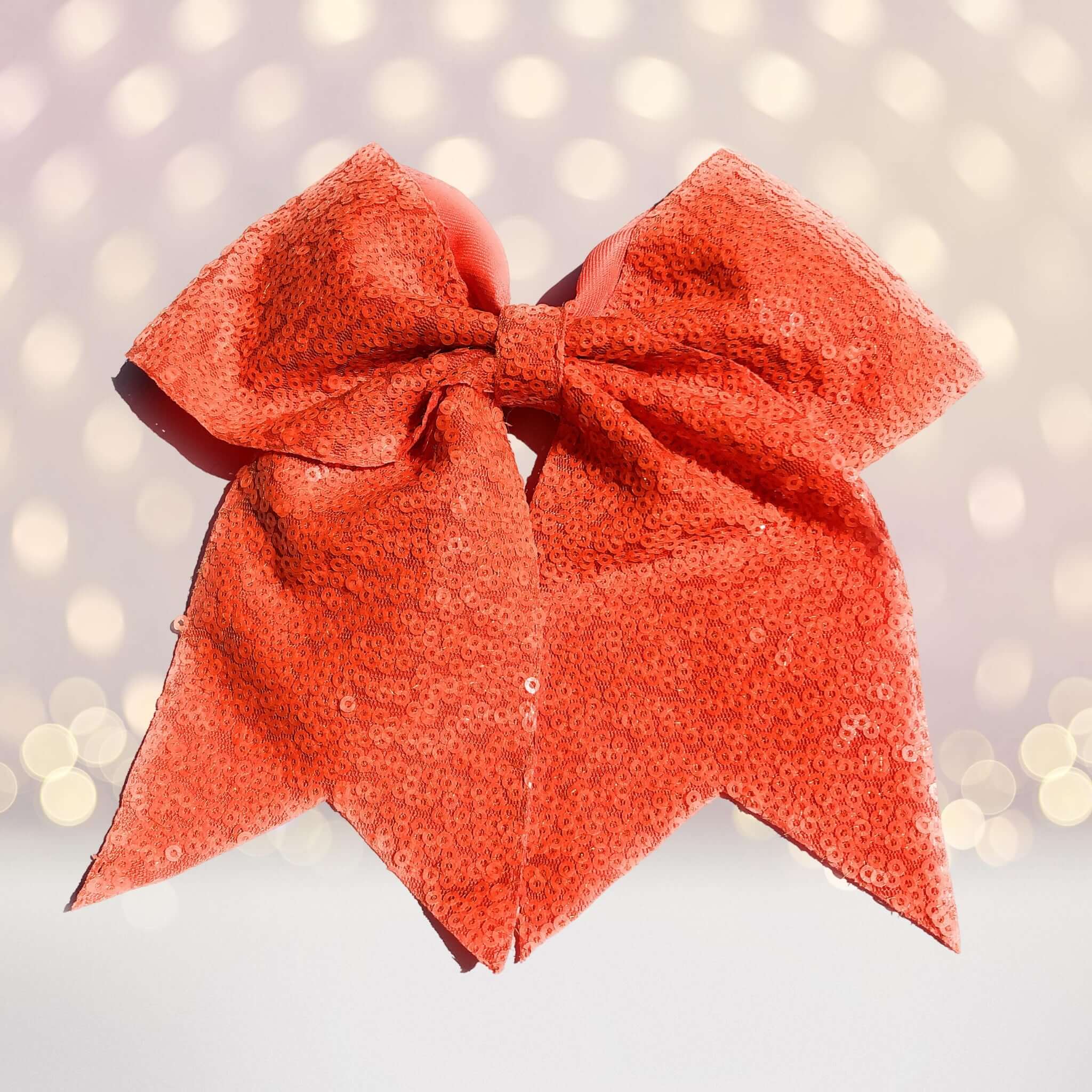 7 Inch Sequin Cheer Bows, Girls Sequin Cheerleader Bow Pony