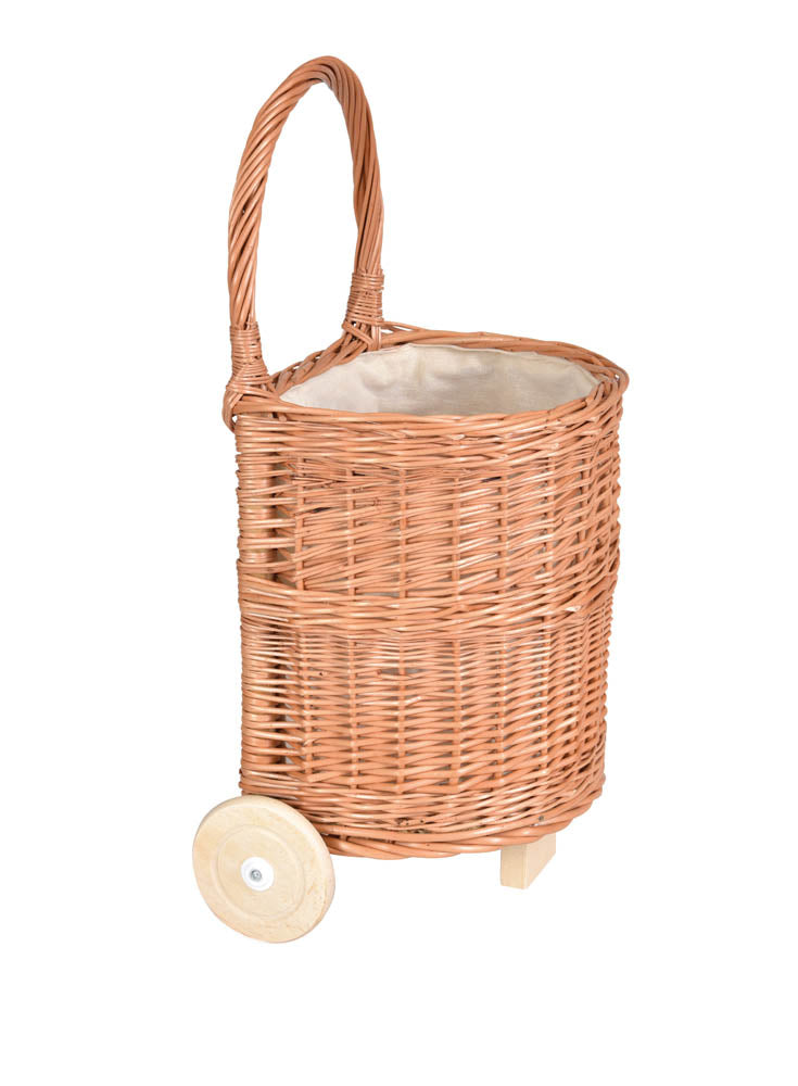Wicker Caddy with Natural Fabric
