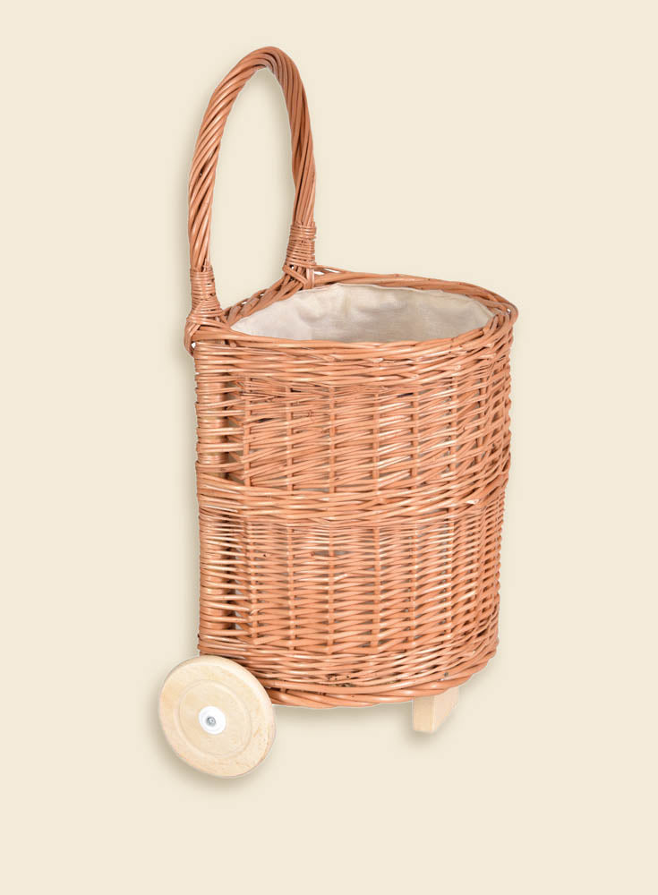 Wicker Caddy with Natural Fabric