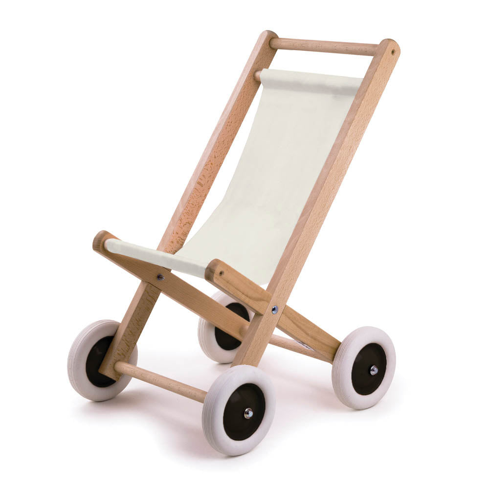 Wooden Stroller with Natural Fabric